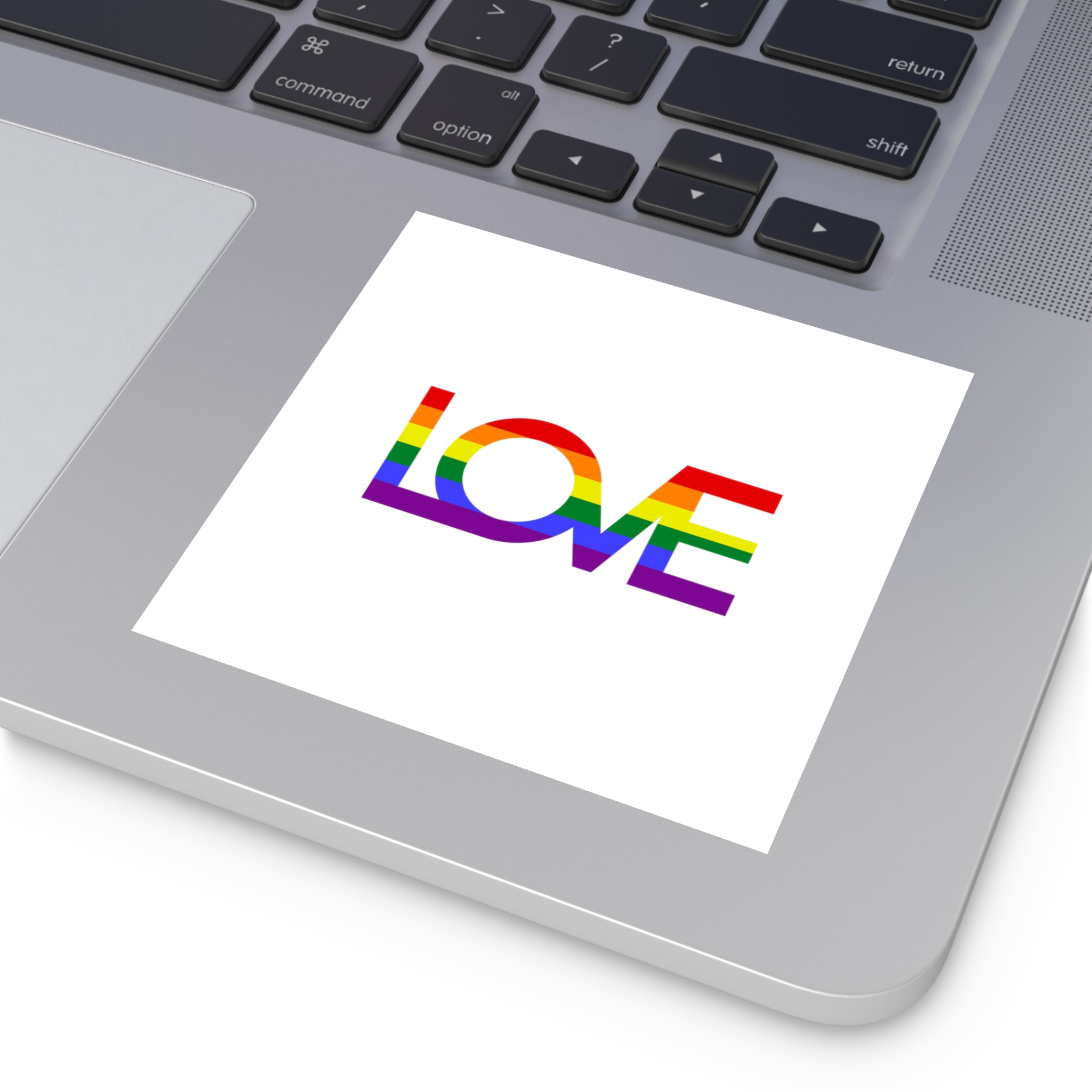 Inscription Love With Colors Lgbt Flag Vector Illustration Laminate Stickers Square - Image 27