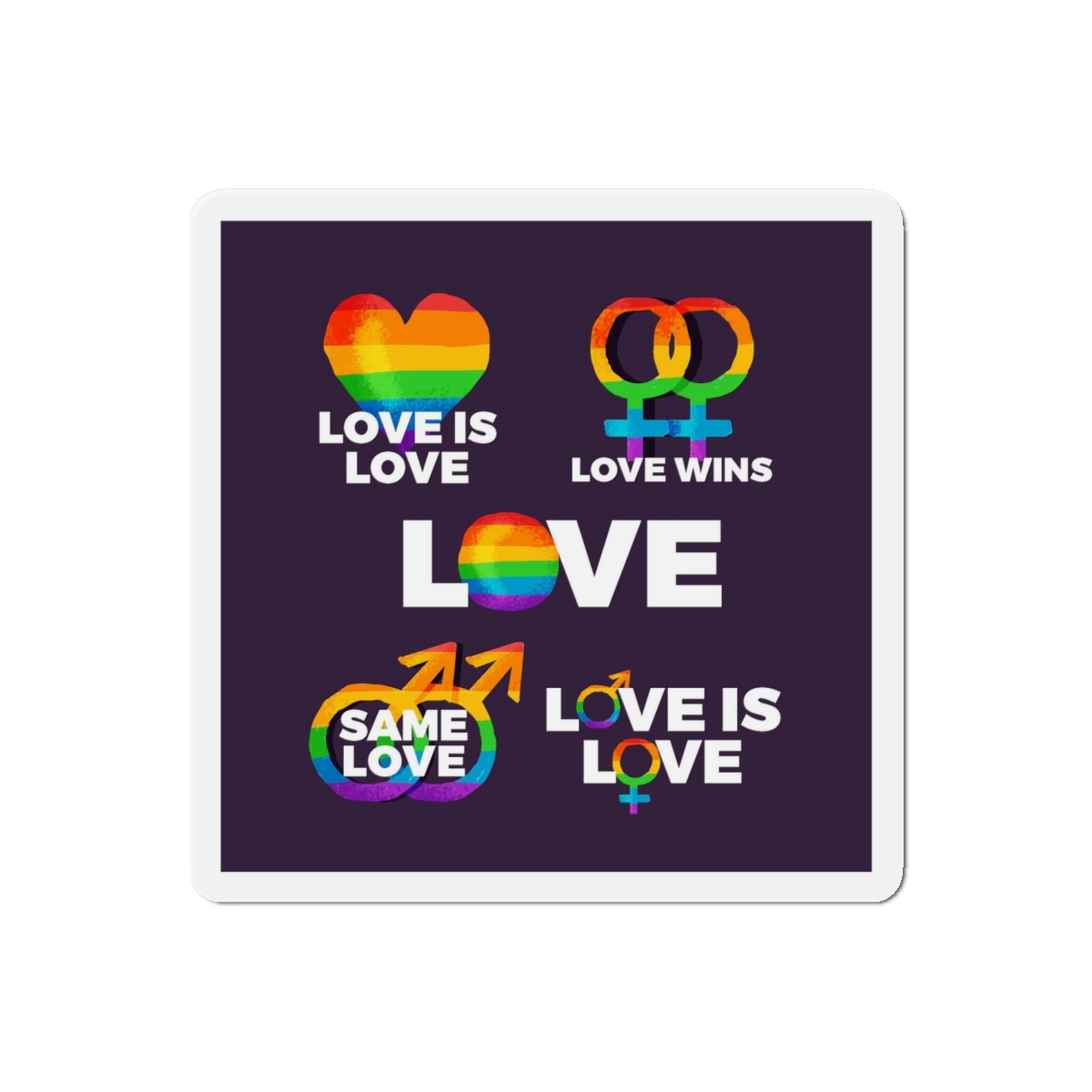 Colorful Pride Day Labels Die Cut Magnets - Image 13
