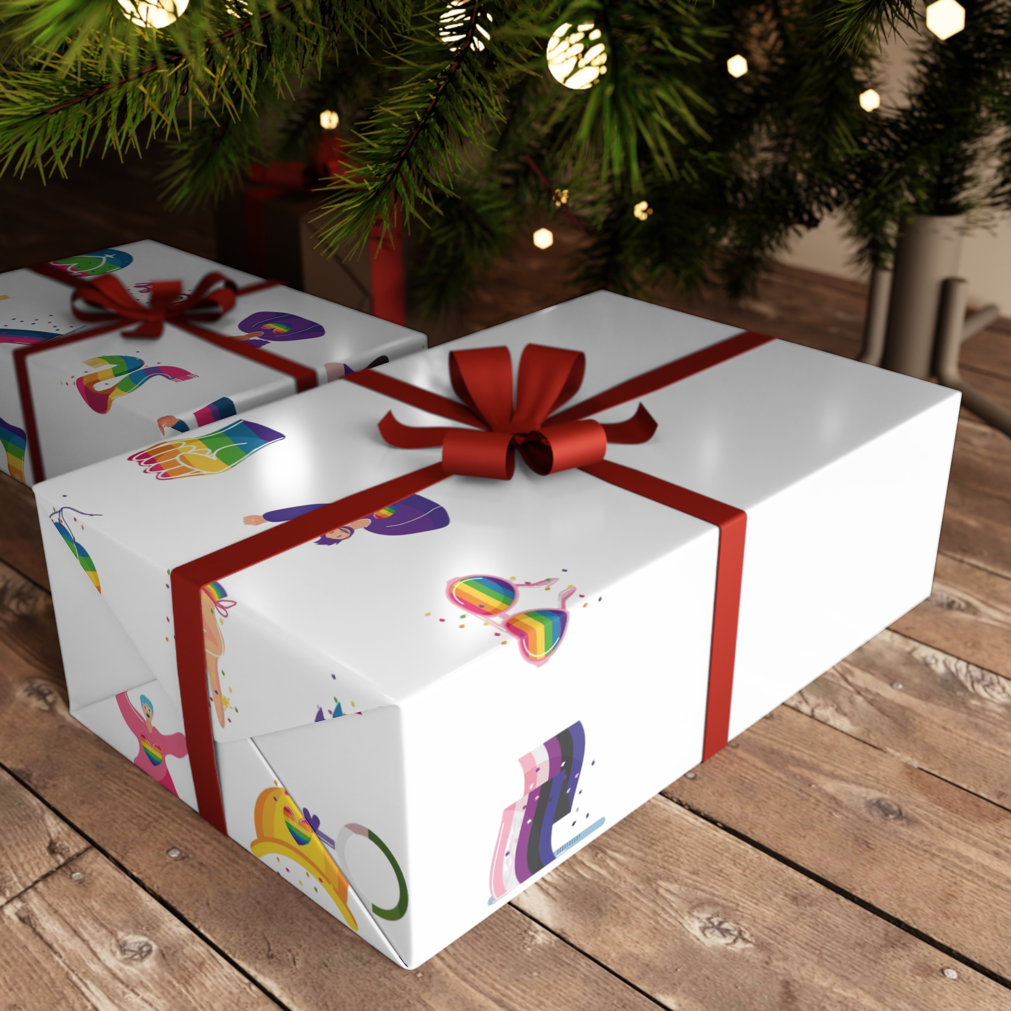 Set Icons With Lgbtq Community Symbols Gift Wrapping Paper Sheets 1pc - Image 3