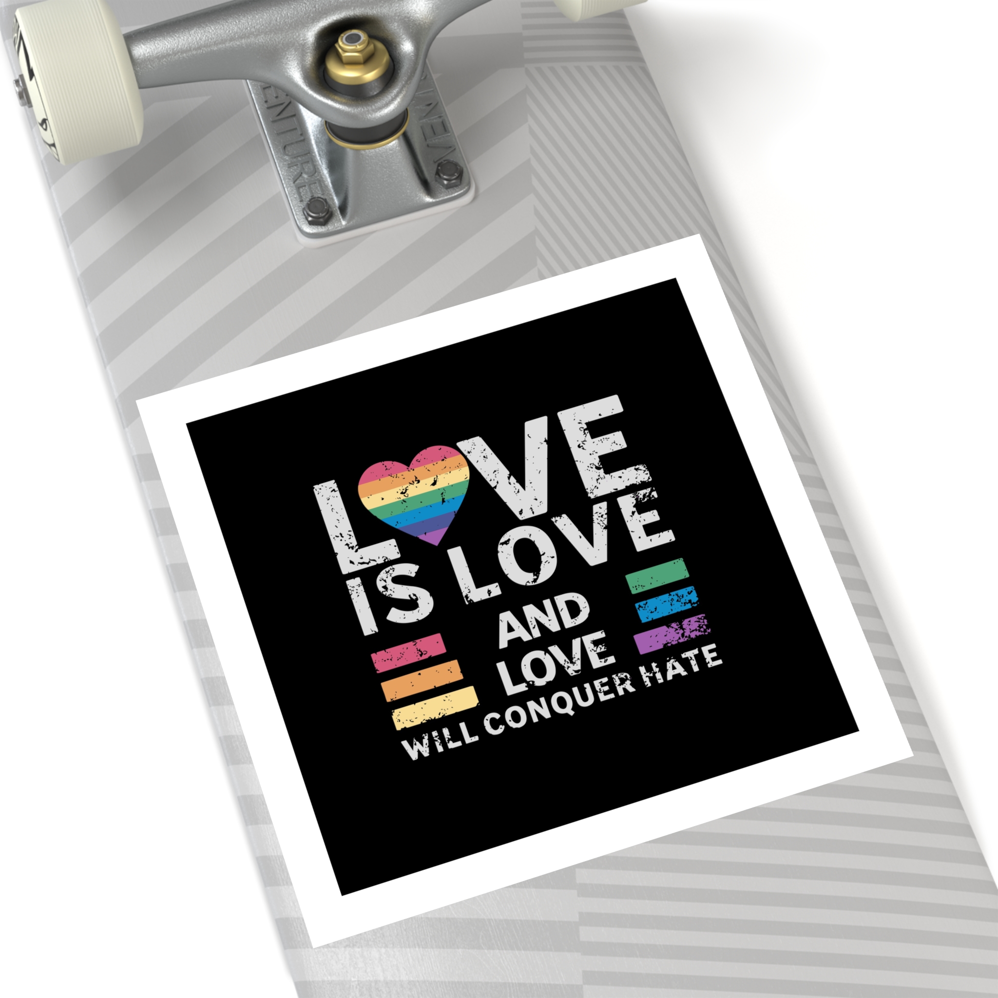 Love Is Love and Love Will Conquer Hate Laminate Stickers Square - Image 52