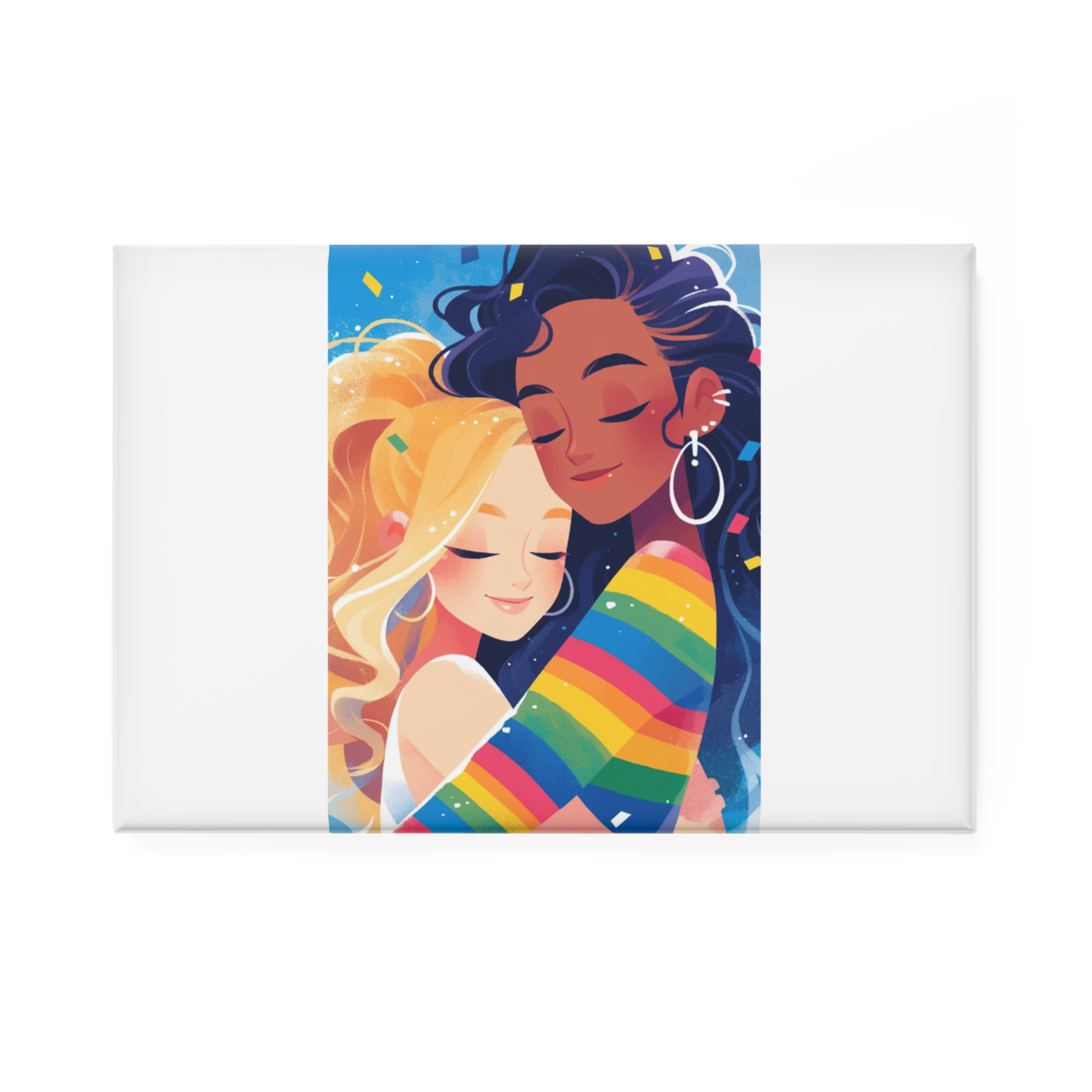 Lesbian Pride Design FE58A7 Button Magnet Rectangle 1 And 10 Pcs