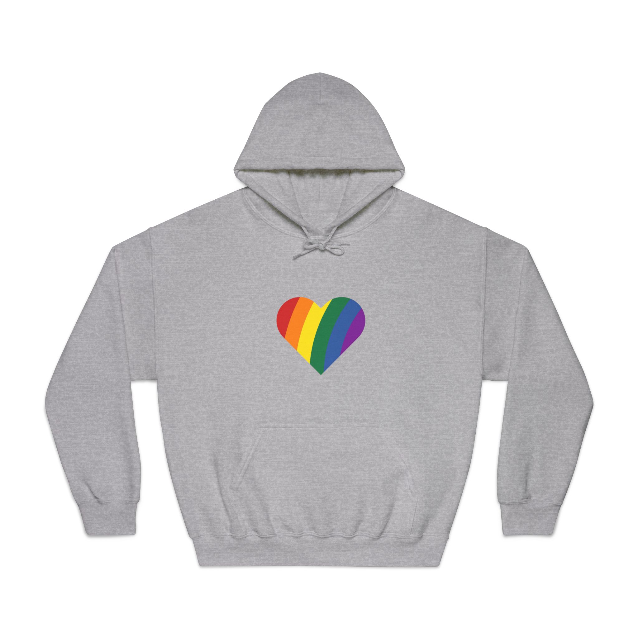 Minimalist Pride Heart Filled With Rainbow Colors Unisex Dryblend Hooded Sweatshirt - Image 13