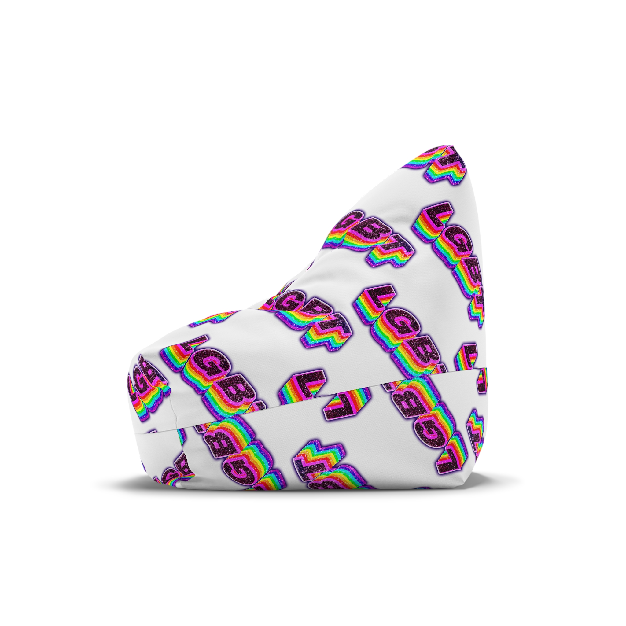 Png Word Lgbt Rainbow Typography Bean Bag Chair Cover - Image 4