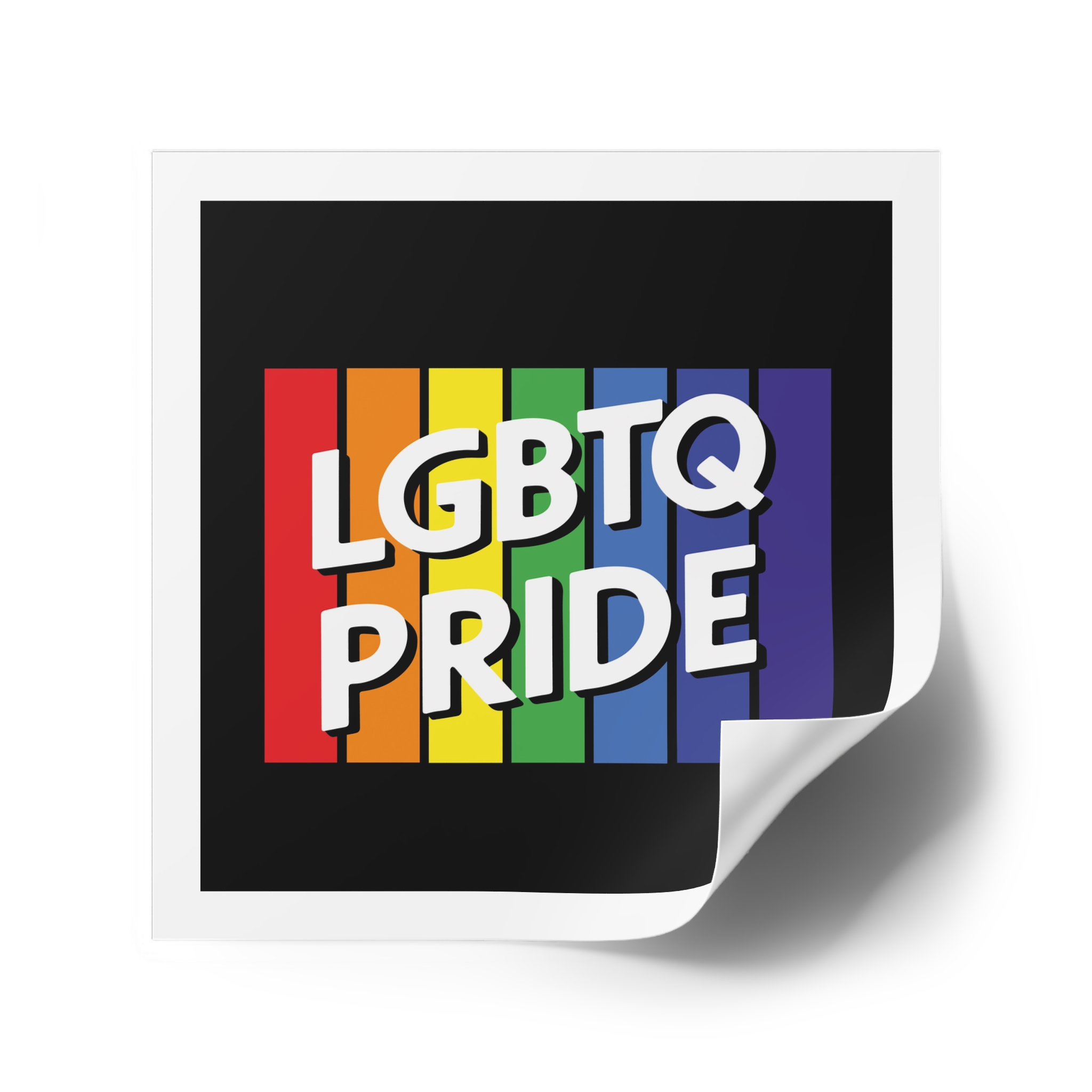 Rainbow Colored Sign That Says Rainbow Pride Pride Laminate Stickers Square - Image 34