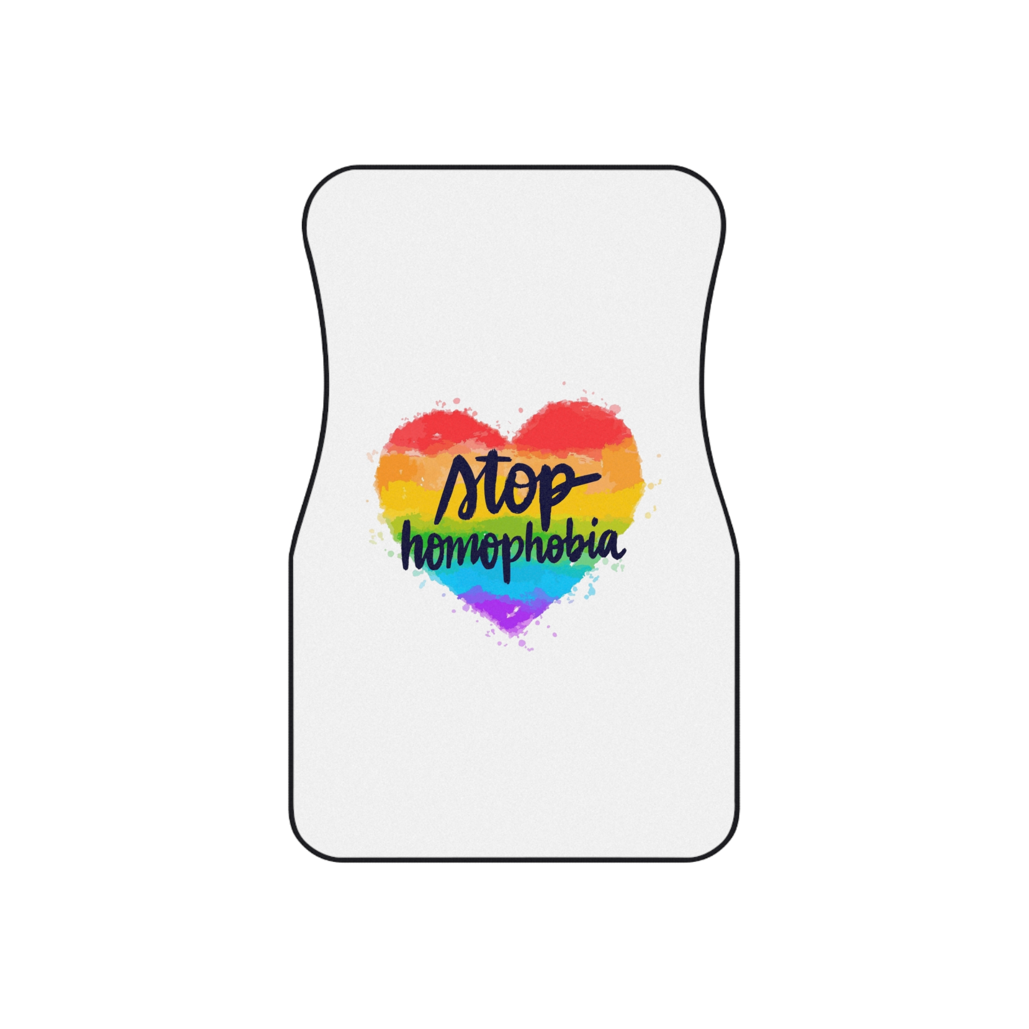 Watercolor Stop Homophobia Car Mats Set Of 4 - Image 2