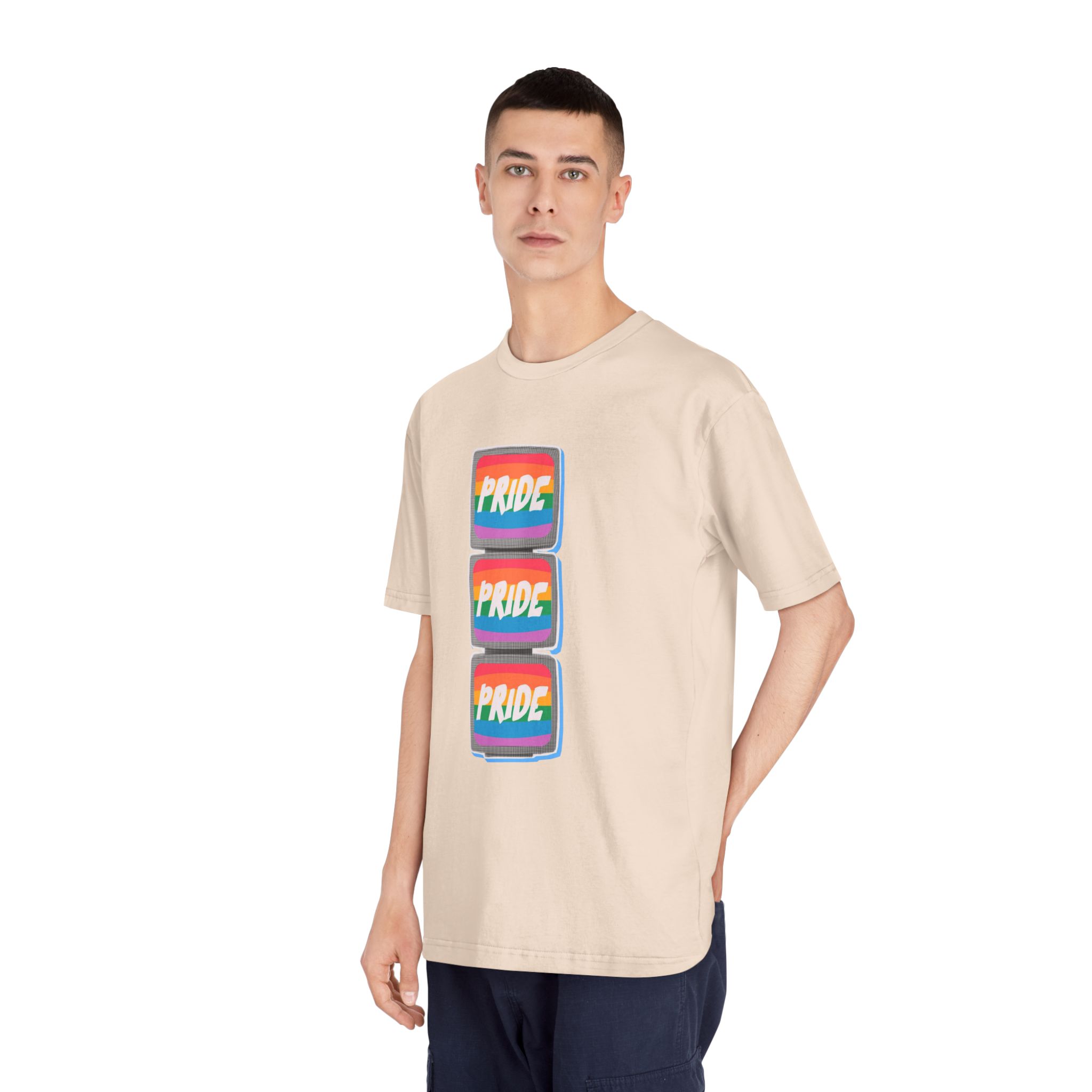 Retro Halftone Tvs With Rainbow Screens Bold Text Perfect Pride Month Activism Designs - Unisex Classic Crewneck T Shirt - Image 12