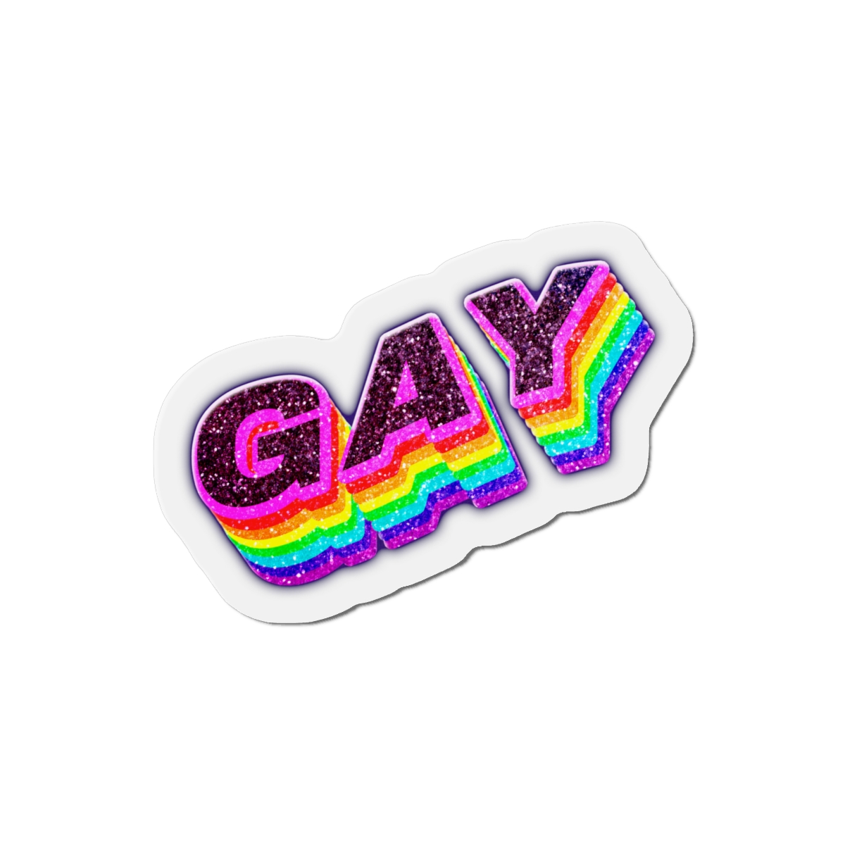 Gay Word Rainbow 3d Png Word Art Die Cut Magnets - Image 10