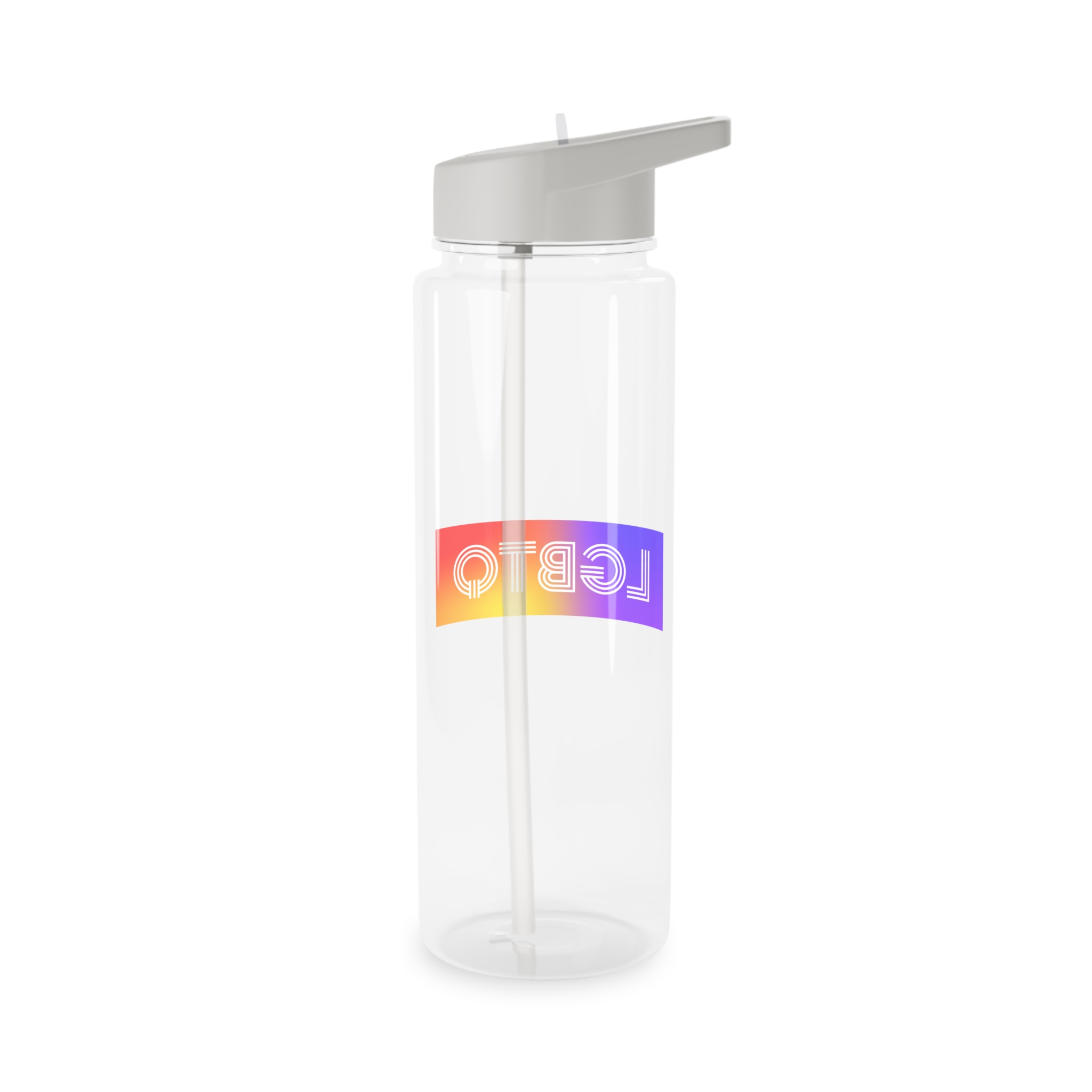 Lgbtq Typography With Rainbow Gradient Background Colorful Vibrant Pride Concept Poster Banner Tritan Water Bottle - Image 6
