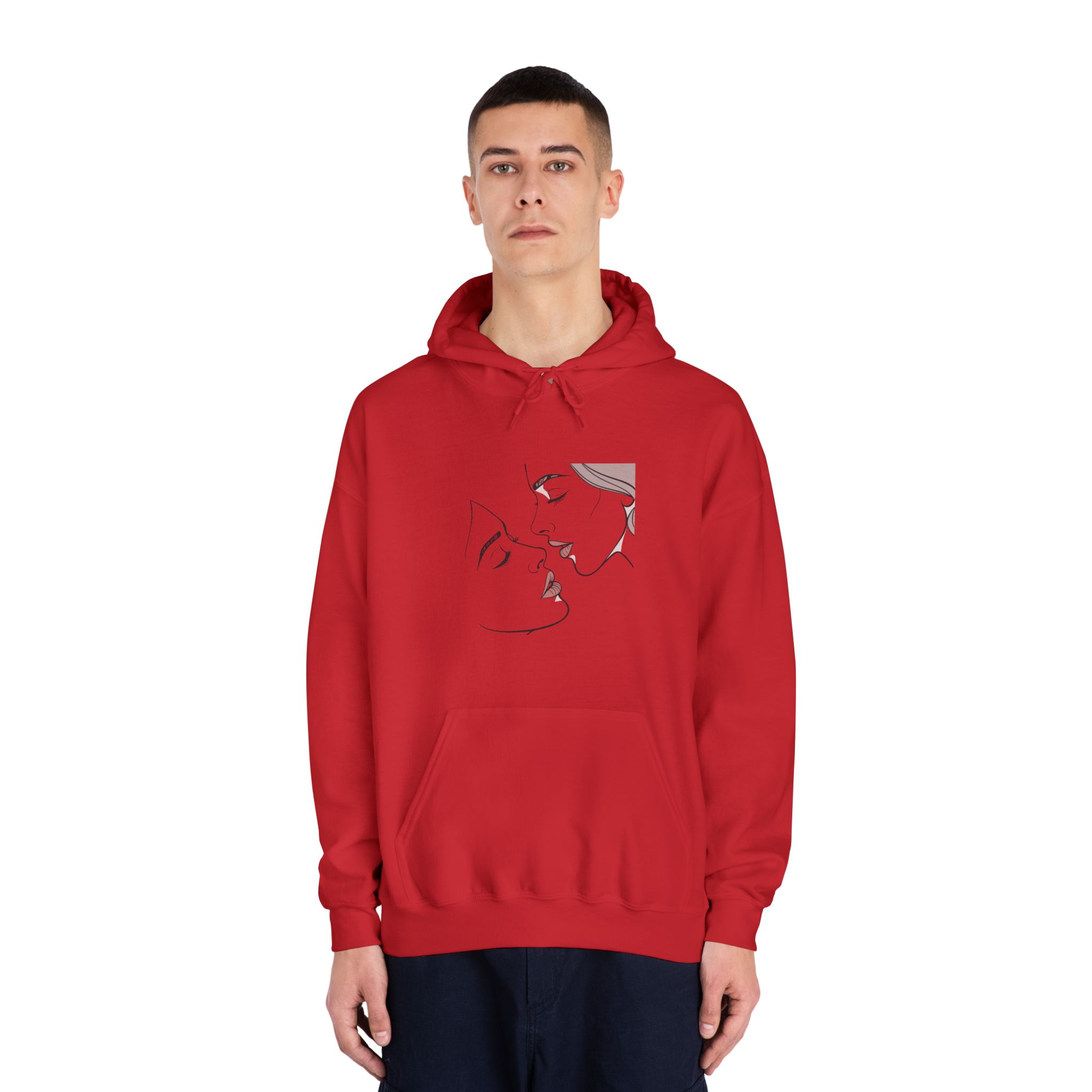 Perfect Lip Set Open Close Smooches (1) Unisex Dryblend Hooded Sweatshirt - Image 35