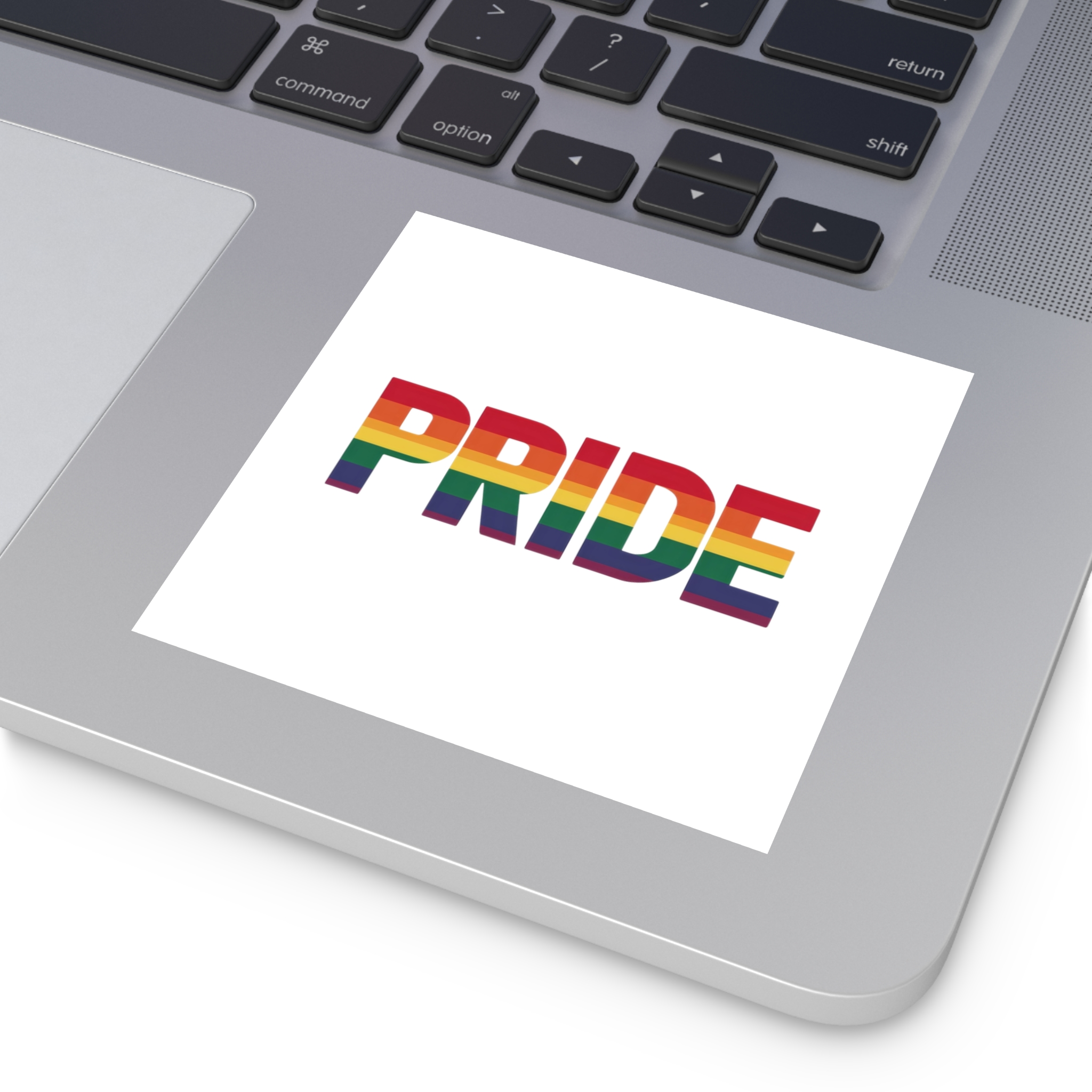 Rainbow Colored Text That Says Rainbow Middle Laminate Stickers Square - Image 31