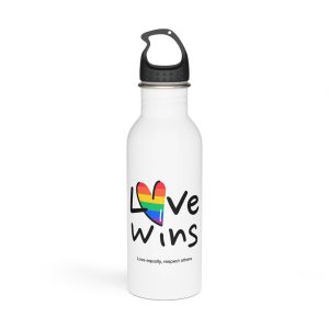 Love Letter Pride Rainbow Lettering Text Writing Pattern Freedom Love Heart Homo Colors Flag Parade(2) (1) Stainless Steel Water Bottle