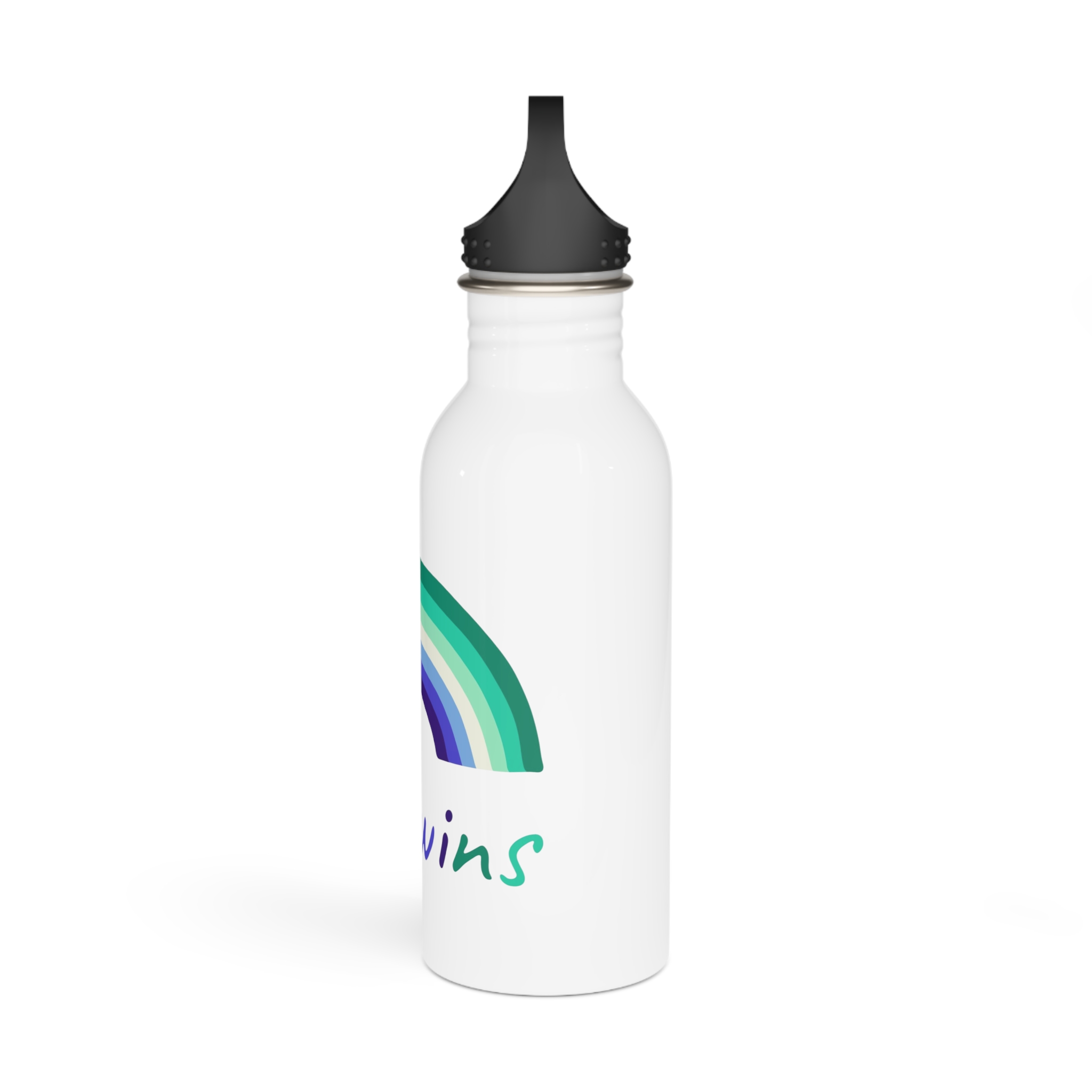 Colorful Rainbow Shape Gay Men Pride Flag Happy Pride Day Lgbtqia Community Pride Month Vector Hand Drawn Doodle Posters Stickers Logo Cards Stainless Steel Water Bottle - Image 4