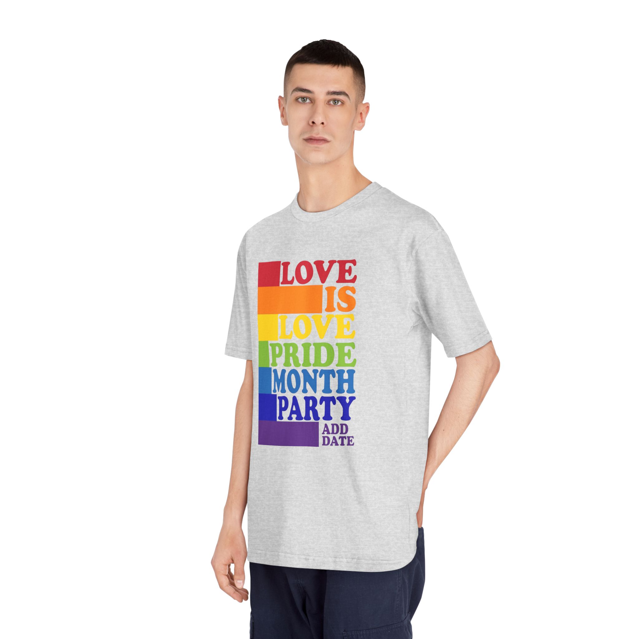 Love Is Love Pride Month Party Poster Flyer Social Media Post Design - Unisex Classic Crewneck T Shirt - Image 16