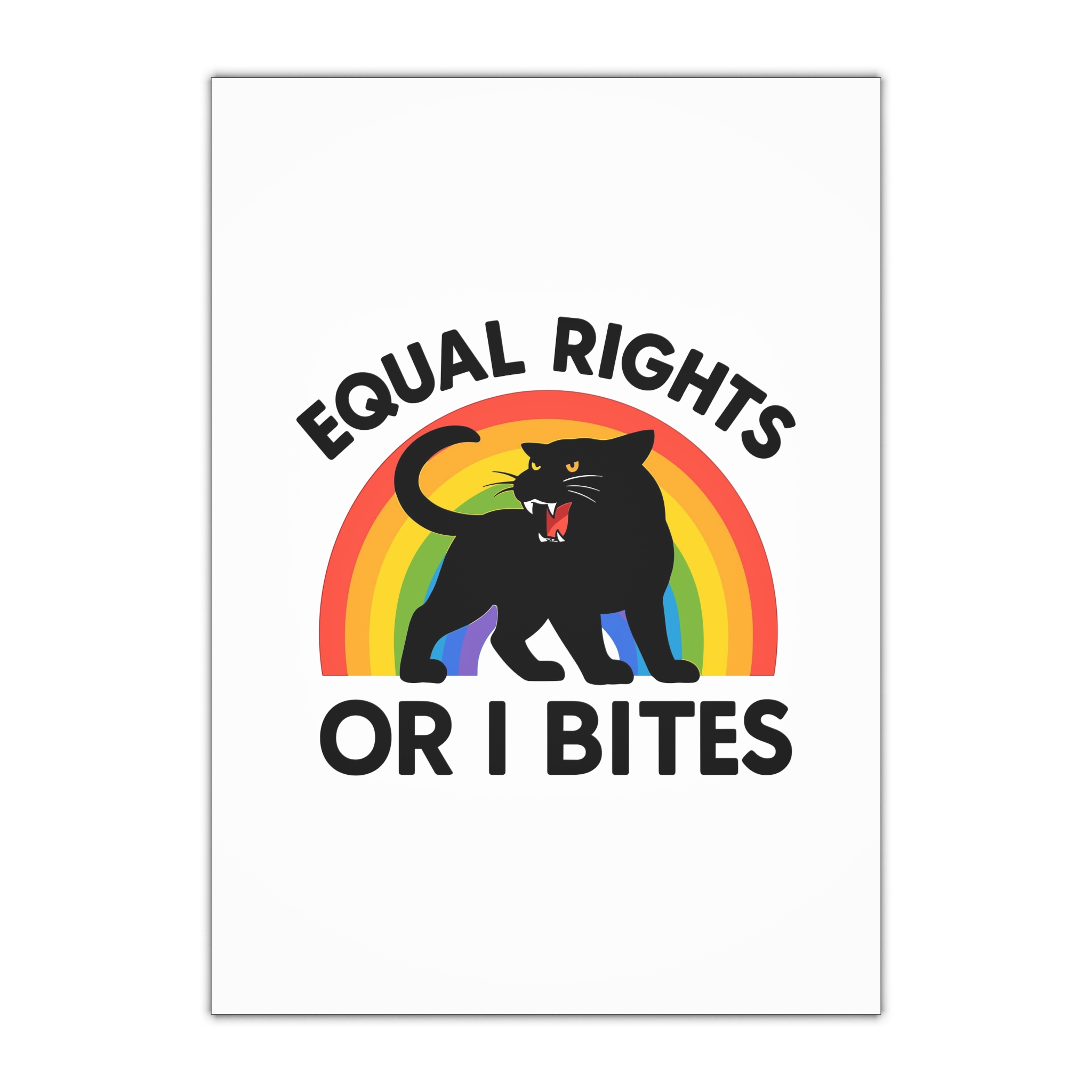 Comfort Colors Equal Rights I Bites Rainbow Cat Gift Wrapping Paper Sheets 1pc