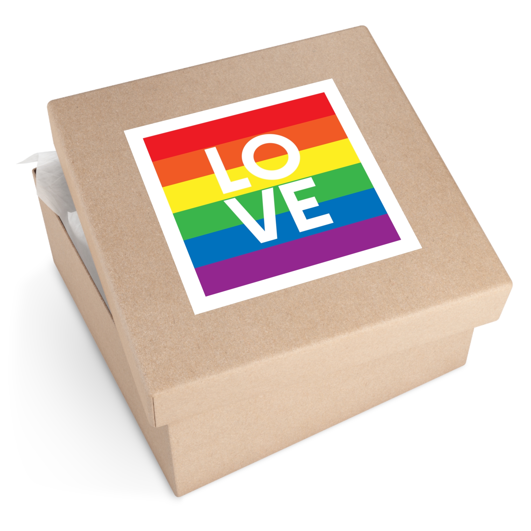 Love Lgbt Squere White Laminate Stickers Square - Image 55
