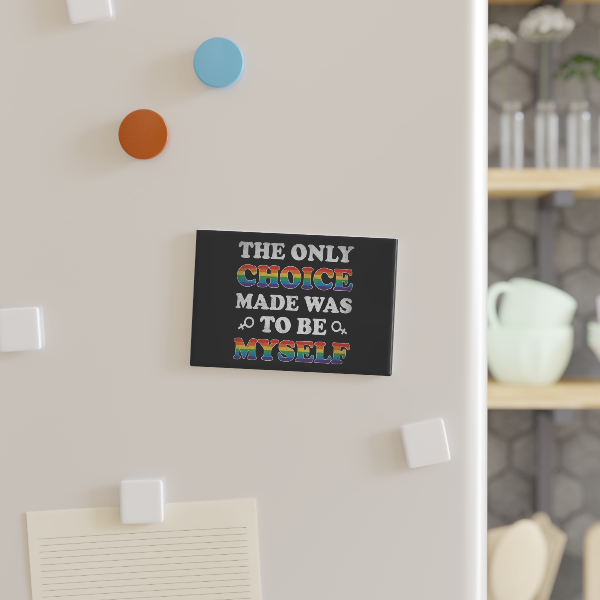Mother Day Pride Rainbow Typography Vector Premium T Shirt Button Magnet Rectangle 1 And 10 Pcs - Image 7
