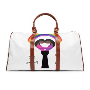 Poster Two Girls Hugging With Rainbow Waterproof Travel Bag