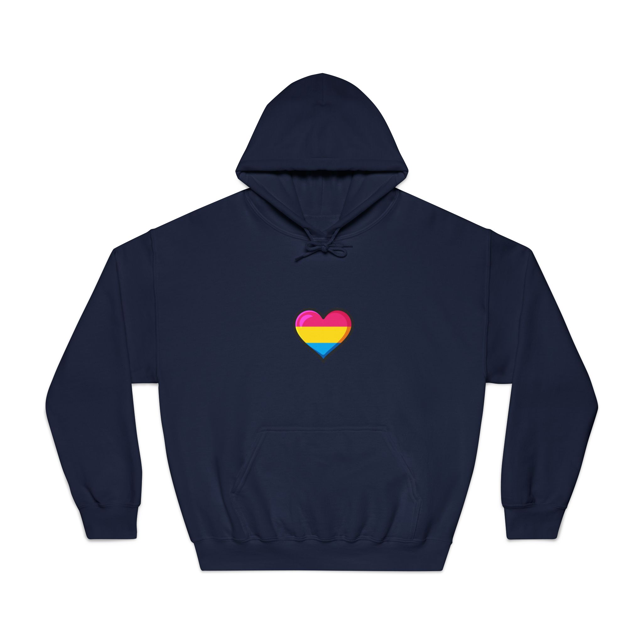 Pansexual Pride Flag Heart Shape Vector Illustration Unisex Dryblend Hooded Sweatshirt - Image 29