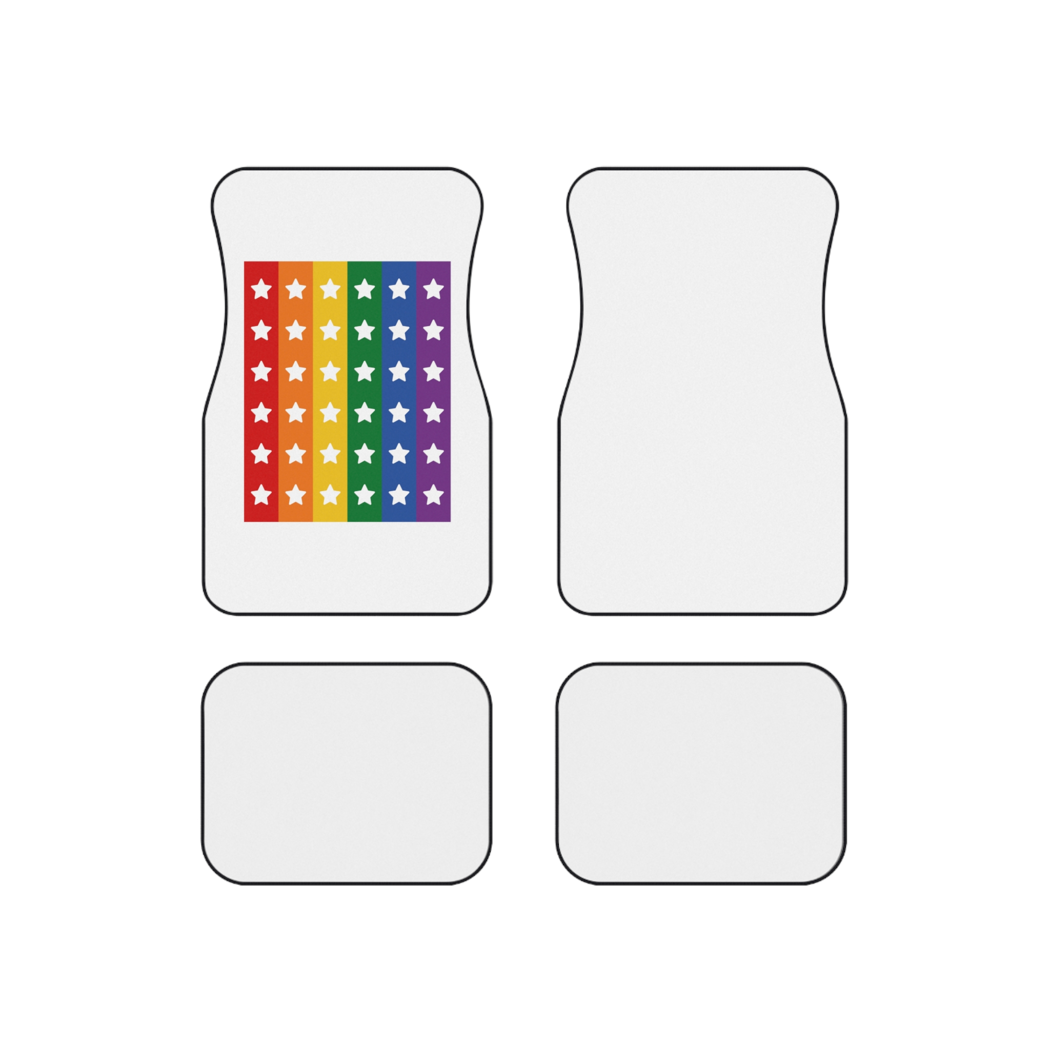 Lgbt Pride Month June Lesbian Gay Bisexual Transgender Lgbtq Flag Rainbow Vector(3) (1) Car Mats Set Of 4