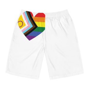 Heart With Rainbow Colored Heart Mens Board Shorts Aop