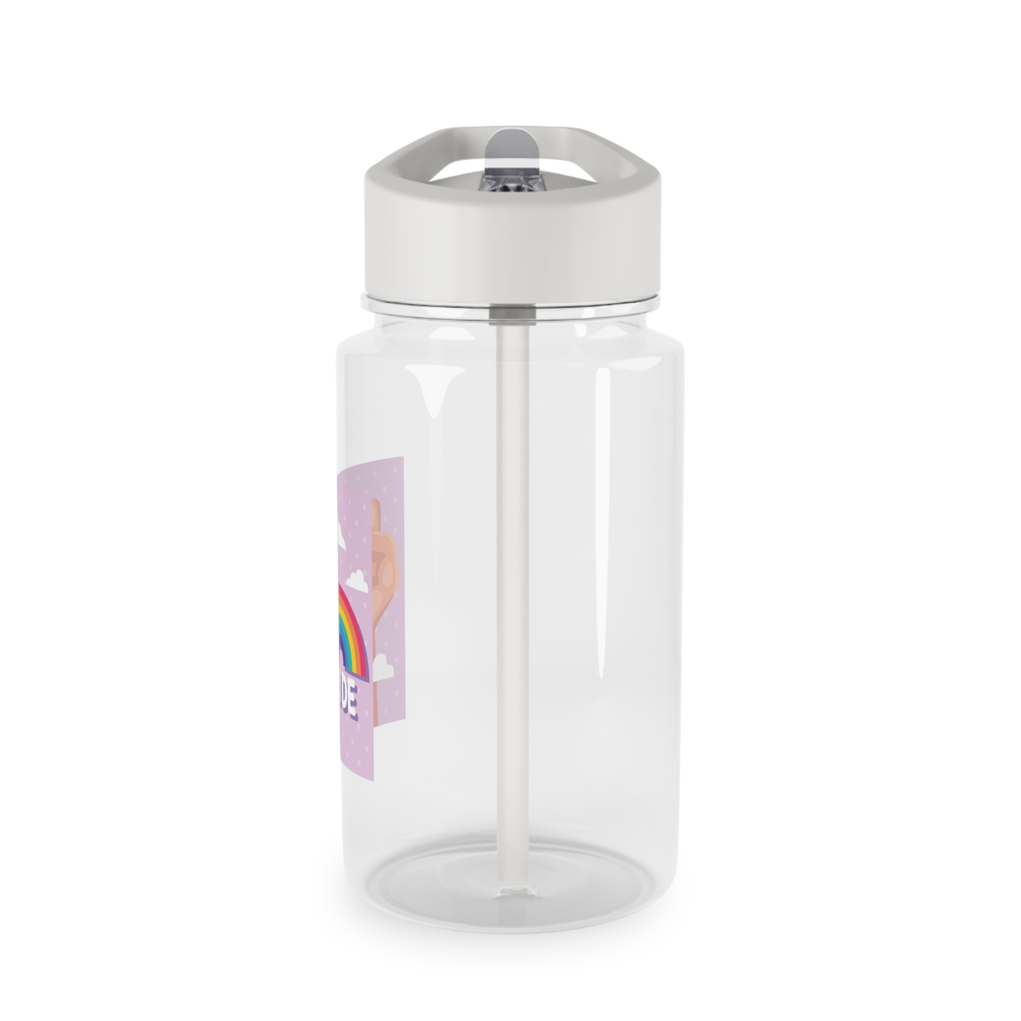 Pride Lettering With Rainbow Card Tritan Water Bottle - Image 3