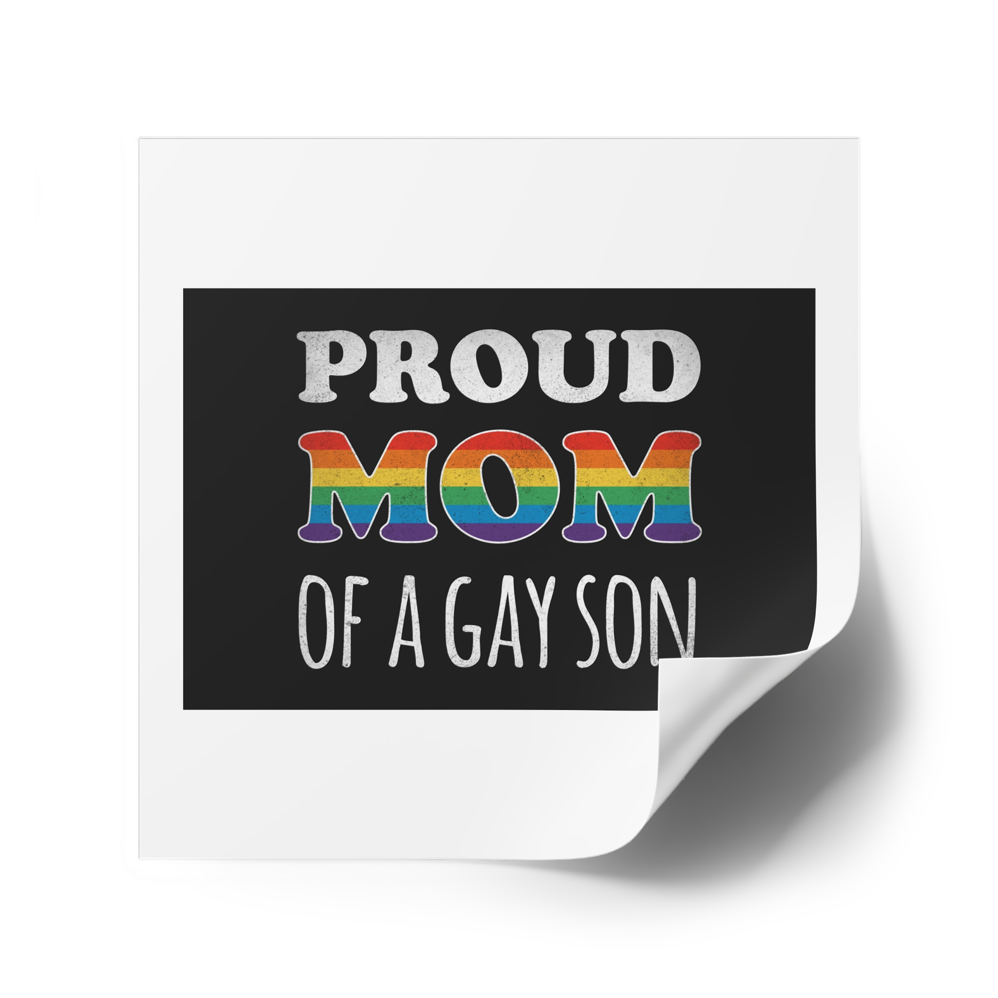Mother Day Pride Rainbow Typography Vector Premium T Shirt(4) Laminate Stickers Square - Image 38