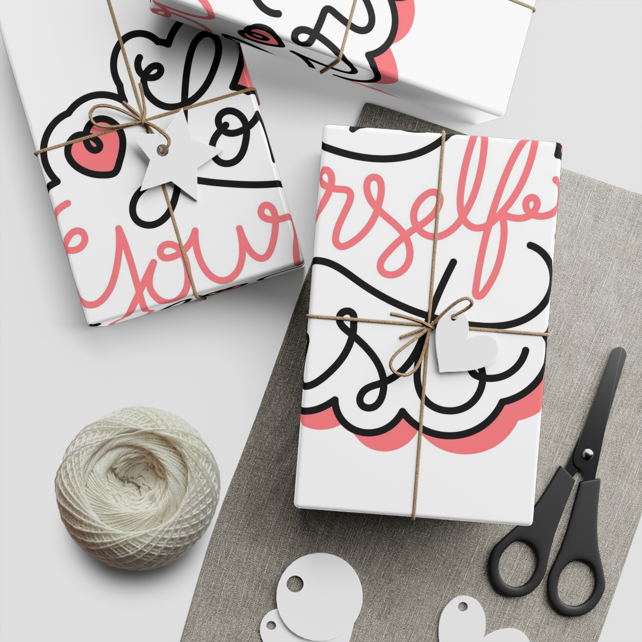 Self Love Lettering Gift Wrapping Paper Sheets 1pc - Image 2