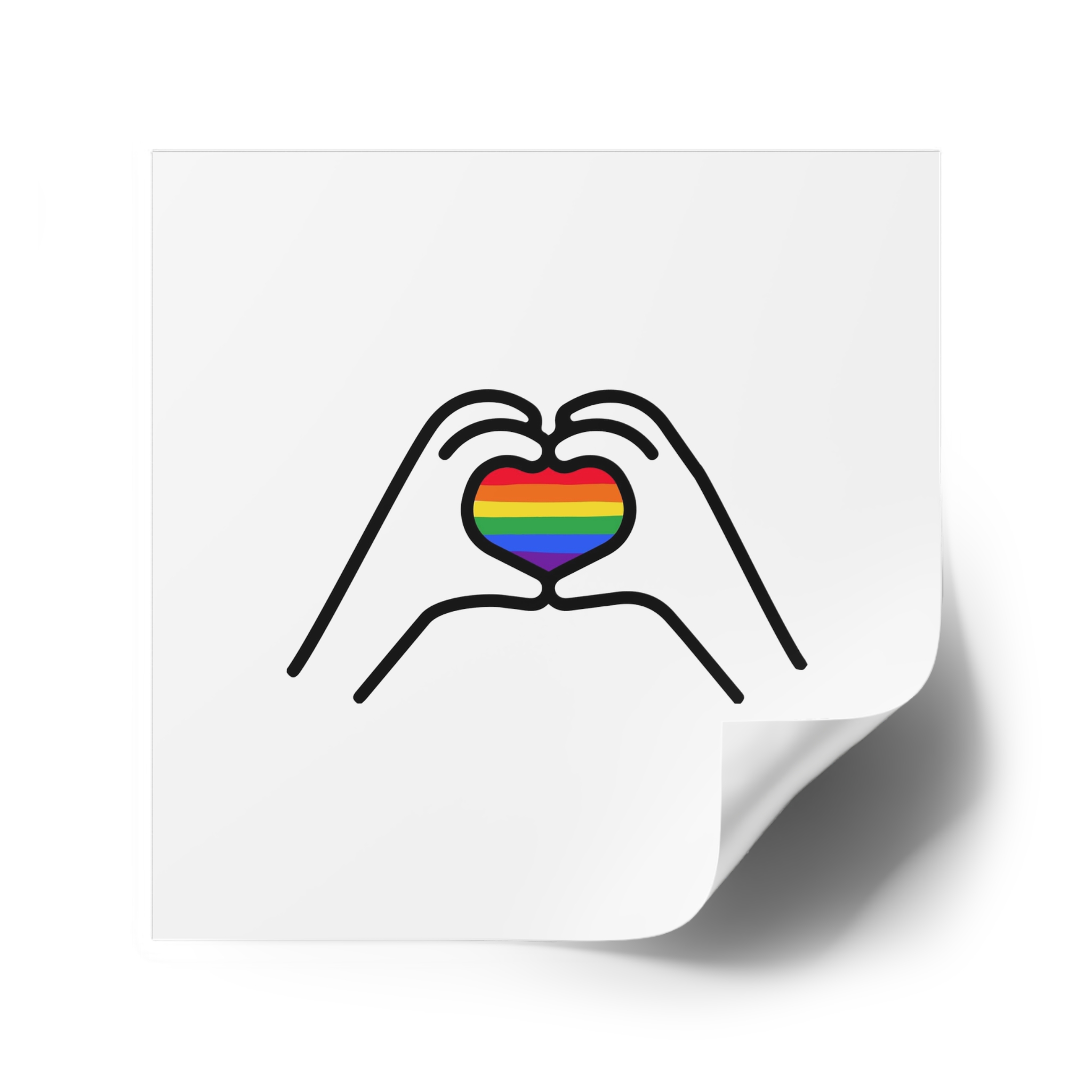 Lgbt Concept Heart Colors Lgbtq Flag Love Is Love Shape Heart Icon Lgbt Laminate Stickers Square - Image 46