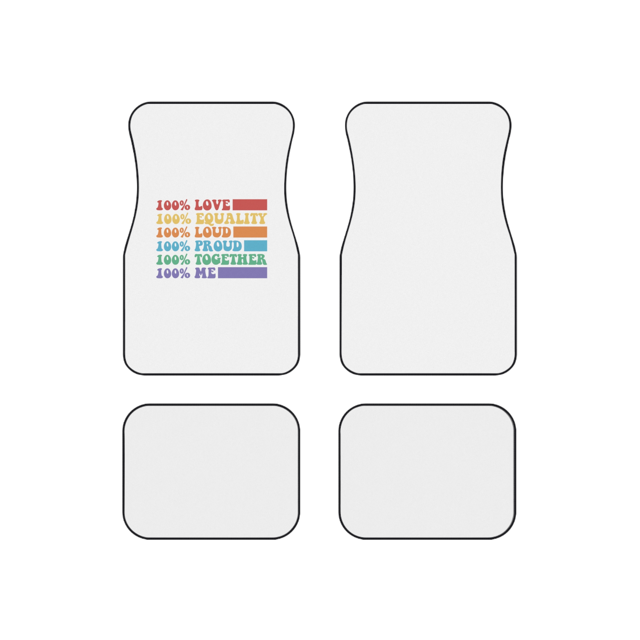 Pride Lgbt Gay Typography T Shirt Design Car Mats Set Of 4