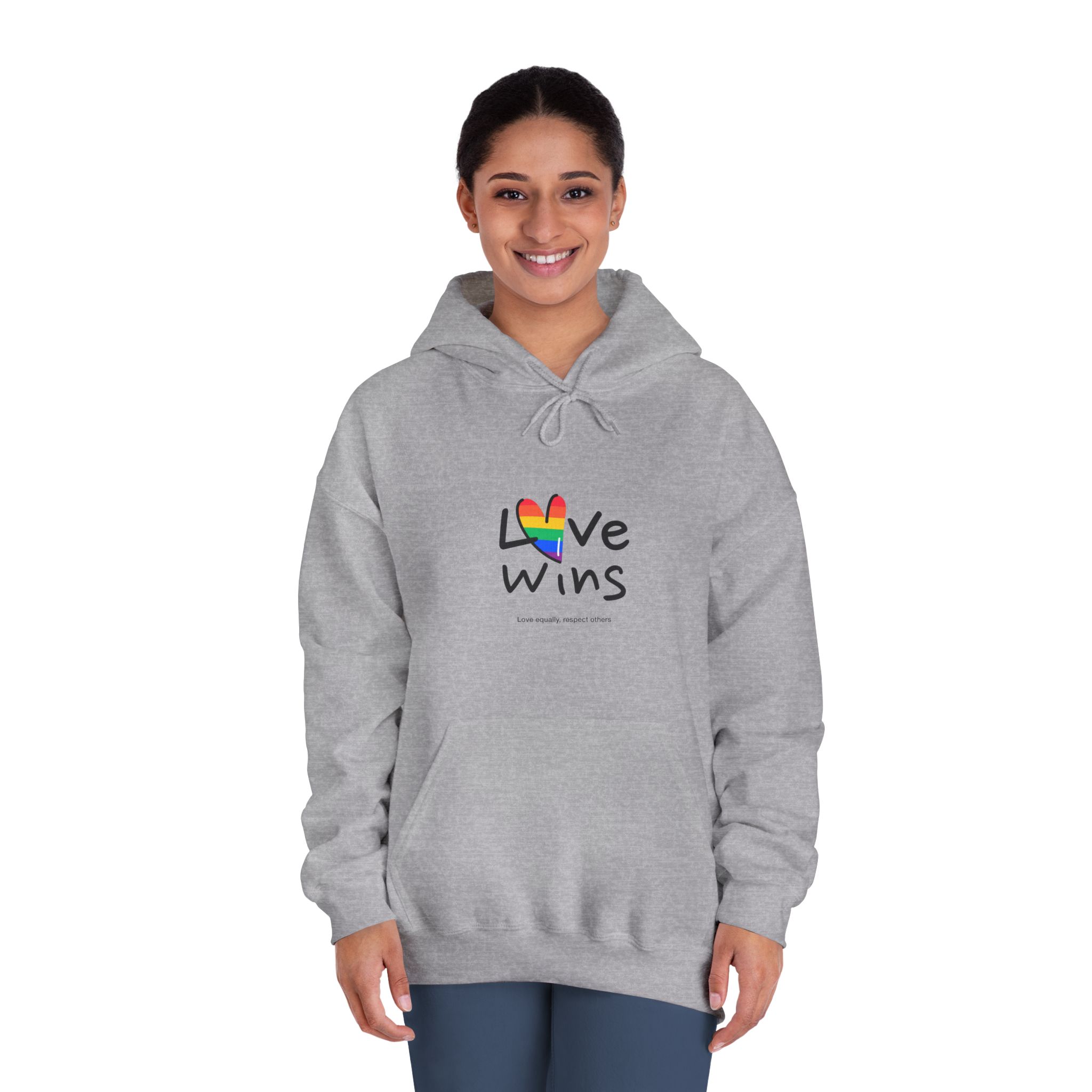 Love Letter Pride Rainbow Lettering Text Writing Pattern Freedom Love Heart Homo Colors Flag Parade(2) (1) Unisex Dryblend Hooded Sweatshirt - Image 16