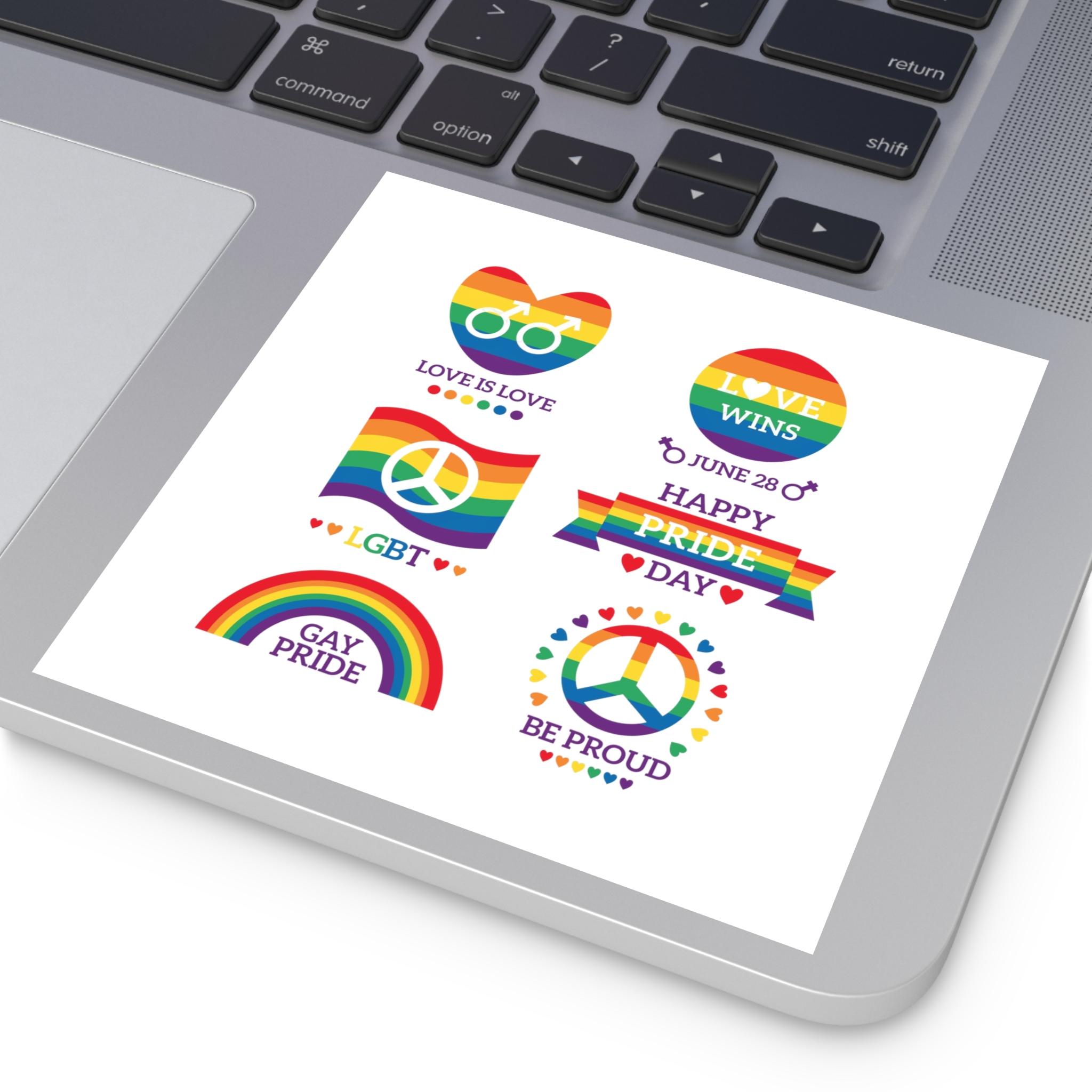 Pride Day Badges Illustration Set Laminate Stickers Square - Image 75