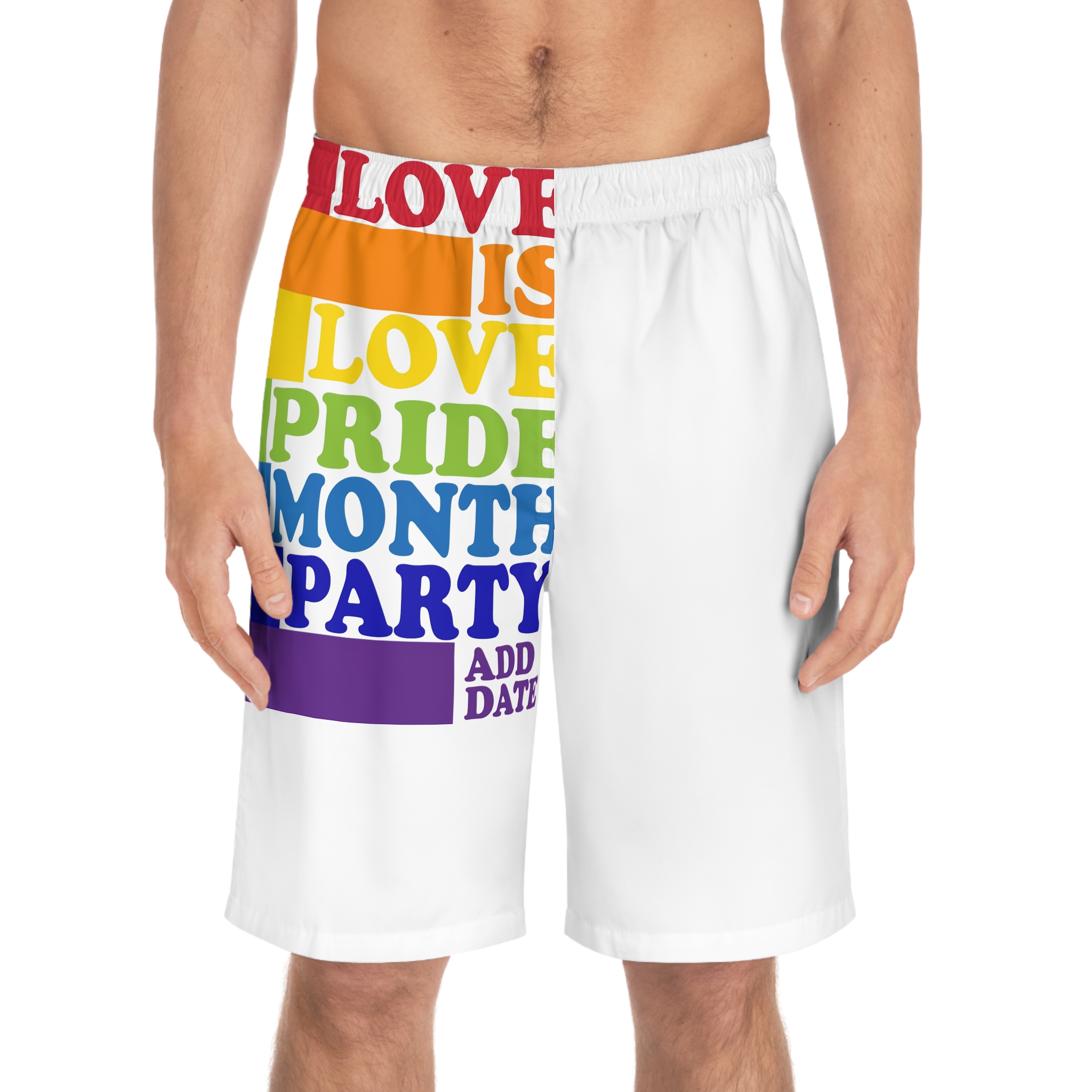 Love Is Love Pride Month Party Poster Flyer Social Media Post Design Mens Board Shorts Aop - Image 3