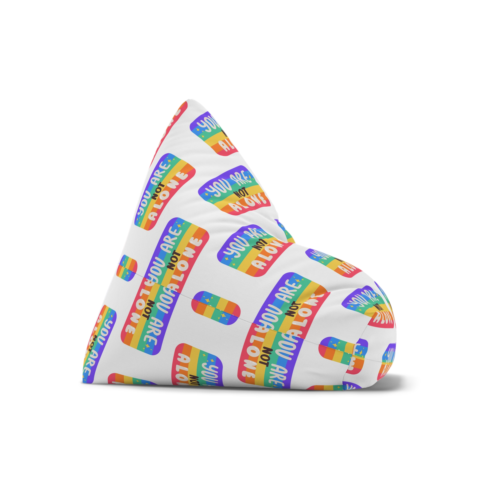 Lgbt Sticker Pack White Background Lgbtq Set Symbol Lgbt Pride Community Rainbow Elements Vector Hand Draw Illustration Hand Drawn Lettering(4) Bean Bag Chair Cover - Image 7