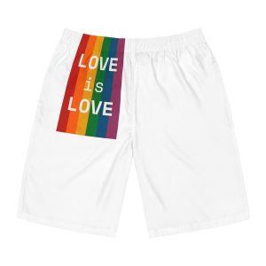 Rainbow With Love Is Love Concept Pride Month Mens Board Shorts Aop