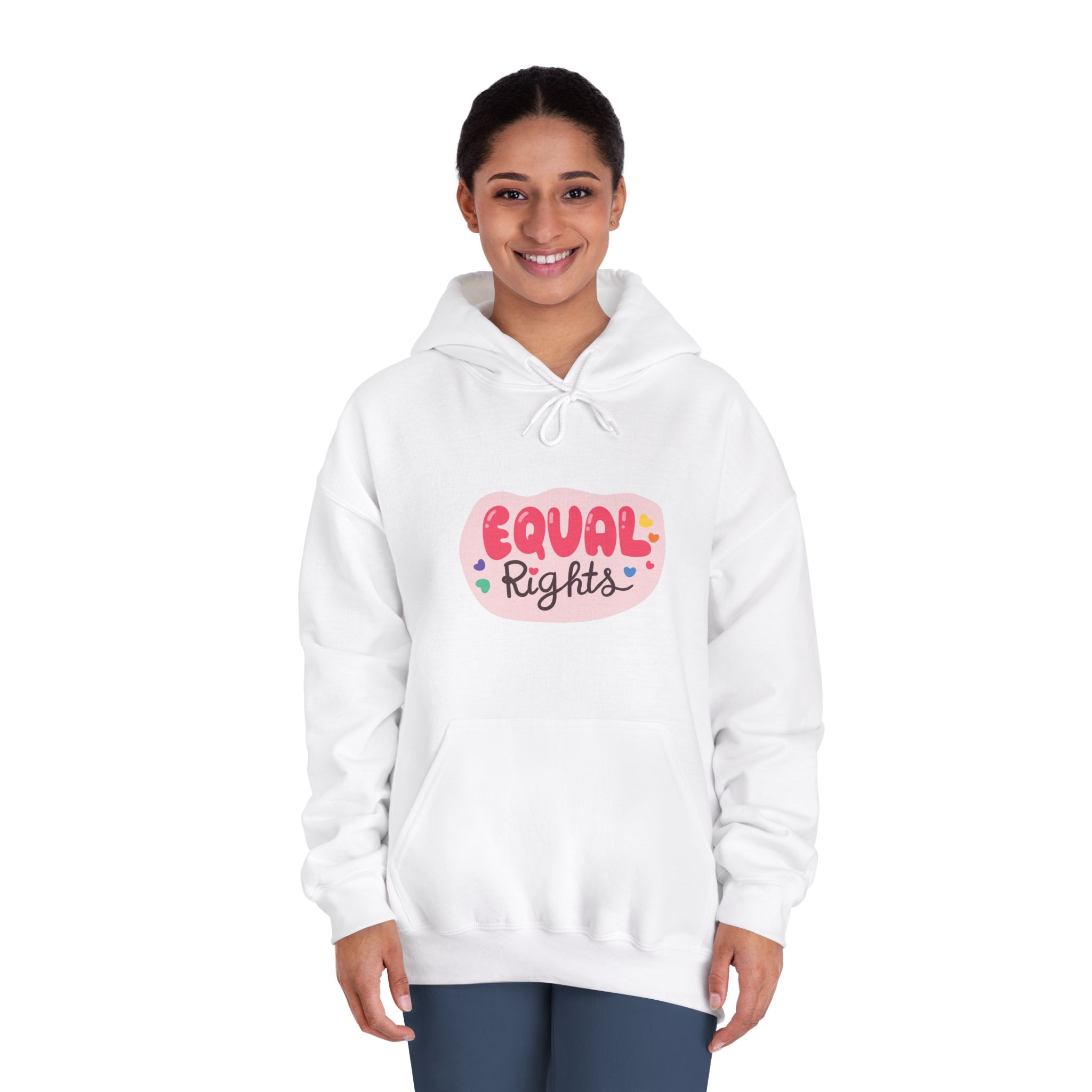 Lgbt Sticker Pack White Background Lgbtq Set Symbol Lgbt Pride Community Rainbow Elements Vector Hand Draw Illustration Hand Drawn Lettering (1) Unisex Dryblend Hooded Sweatshirt - Image 4