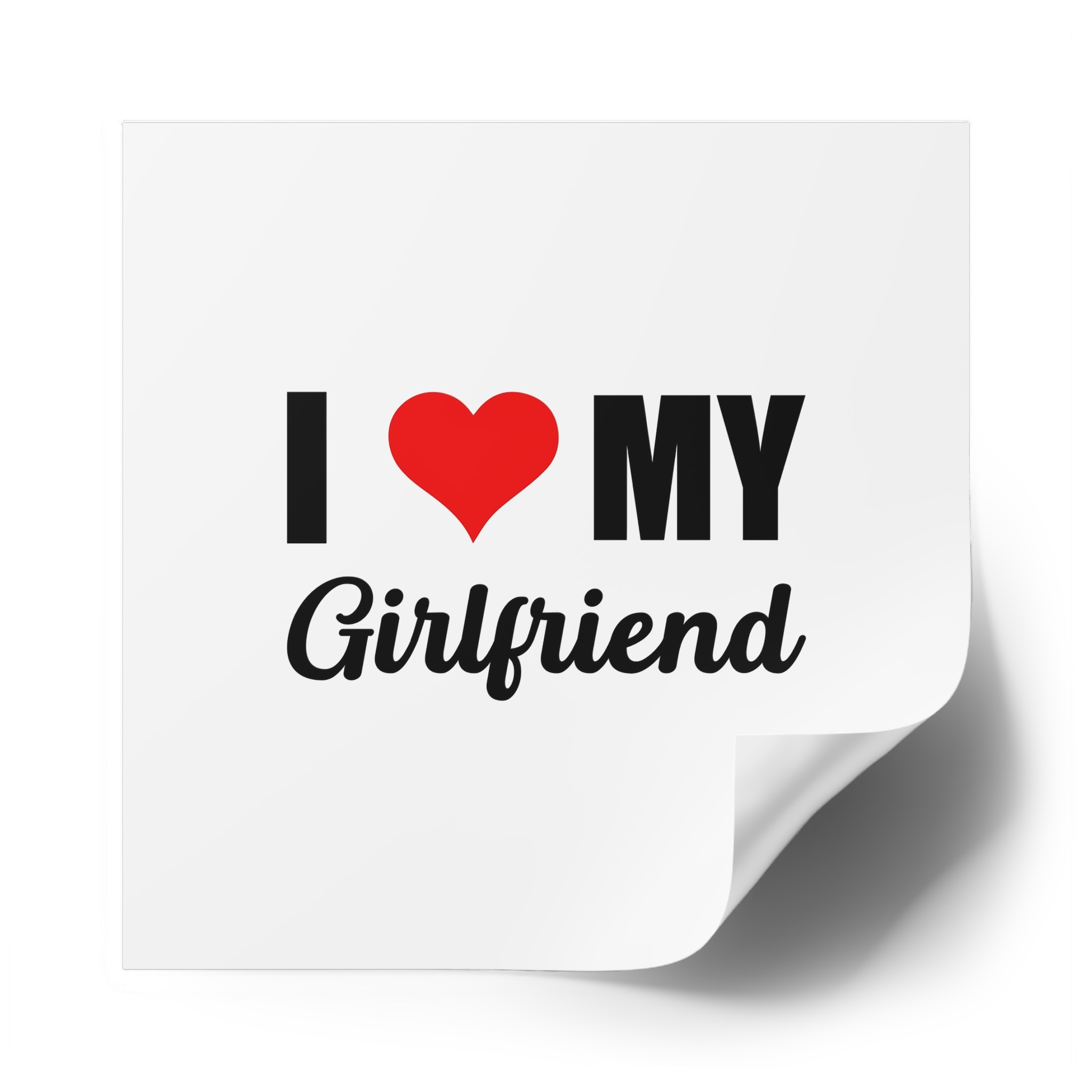 I Love My Girlfriend Valentine T Shirt Design Laminate Stickers Square - Image 62