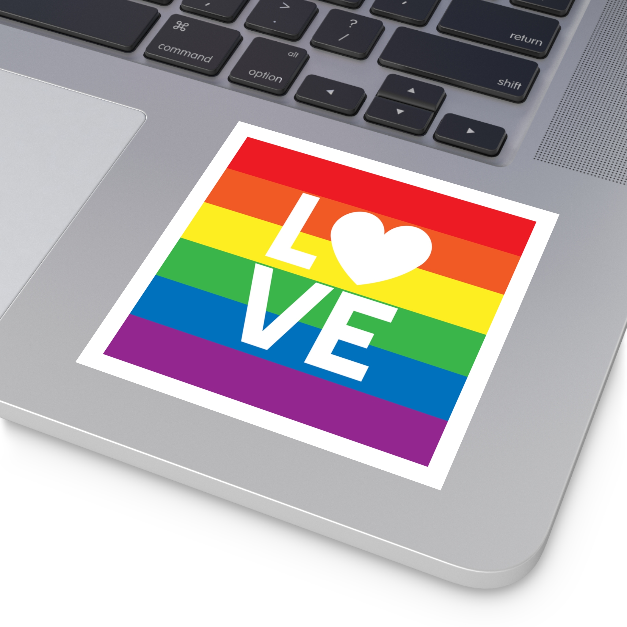 Love Lgbt Heart Squere White Laminate Stickers Square - Image 23