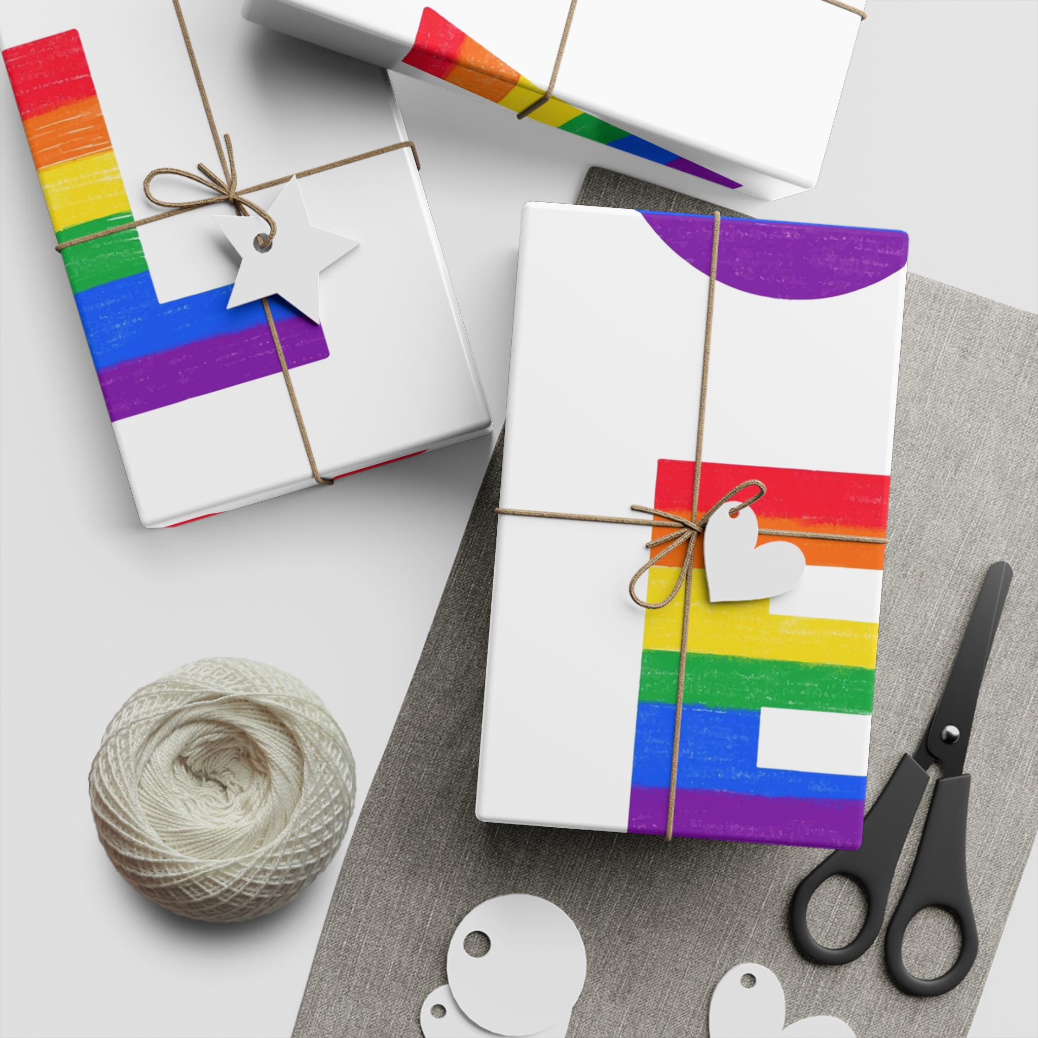Letters Love Colored Rainbow Lgbtq Gay Pride Flag Colors Vector Lettering Lgbt History Month Pencil Crayon Textured Isolated Love Is Love Concept Gift Wrapping Paper Sheets 1pc - Image 2