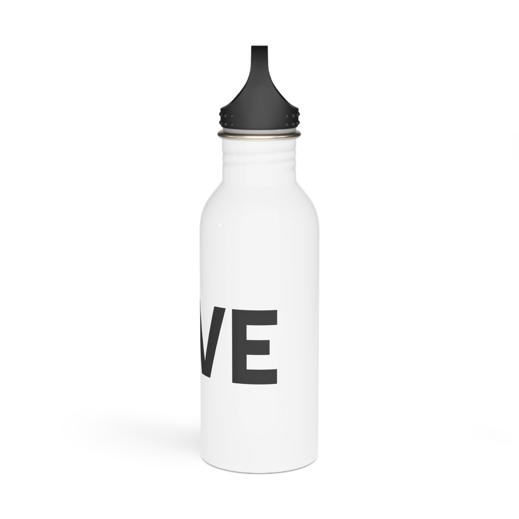 Vector Lgbt Rainbow Flag Love Heart Lettering Stainless Steel Water Bottle - Image 4