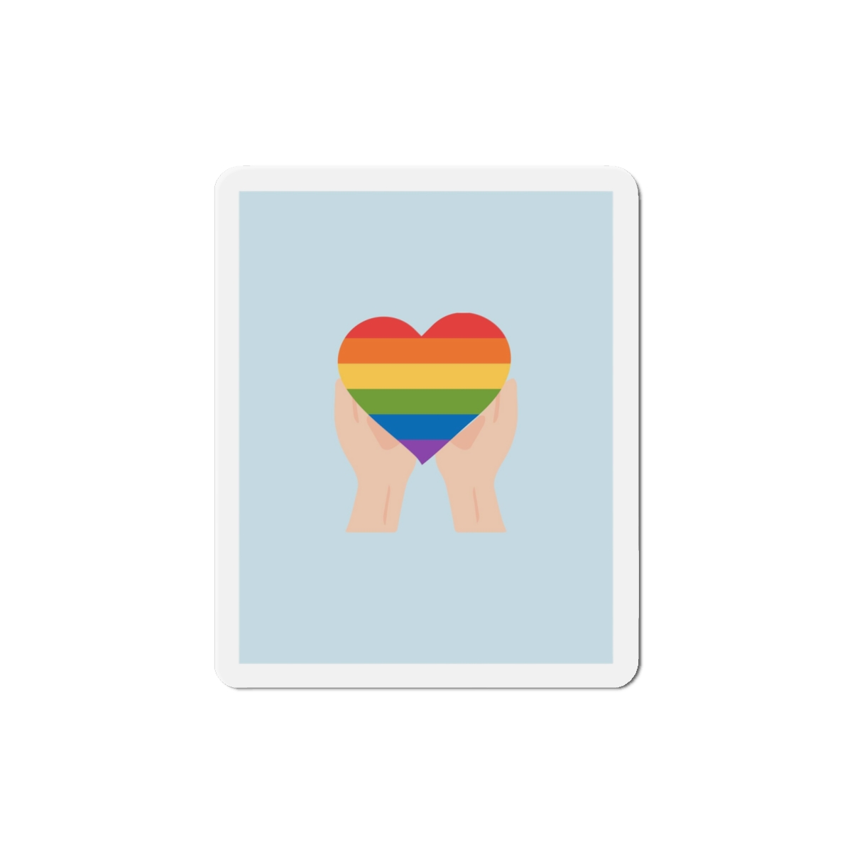 Pride Lgbt Card Support Love Poster That Says Rainbow Heart It Die Cut Magnets - Image 7