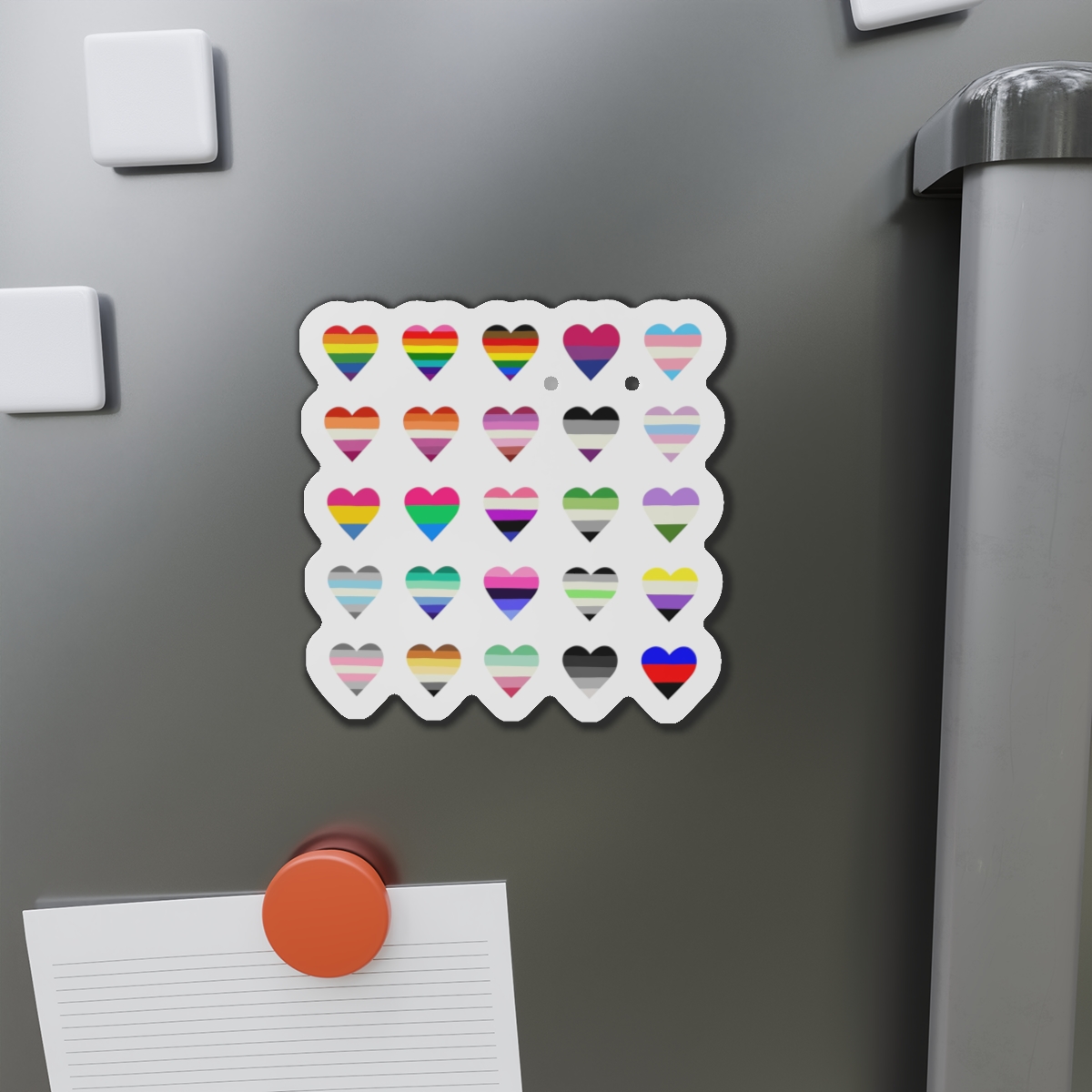 Set Colorful Lgbtq Pride Flag Heart Shape Gender Equality Sexual Identity Pride Flags Collection Lgbtqia Community Pride Month Die Cut Magnets - Image 11