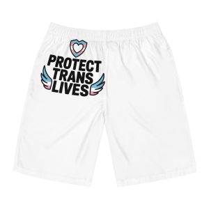 Protect Trans Lives T Shirt Design Isolated White Background Mens Board Shorts Aop