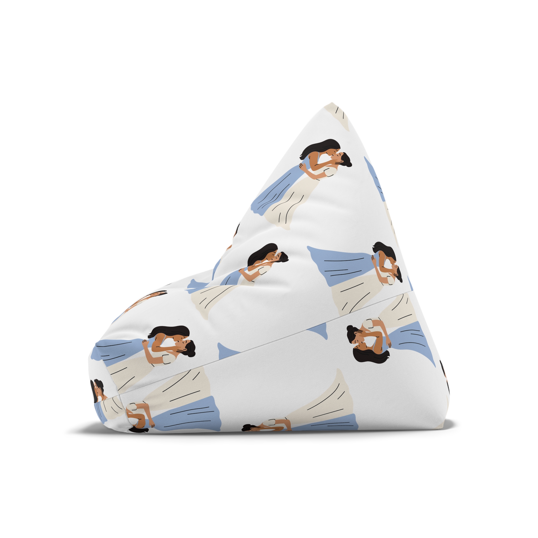 Romantic Lesbian Couple Kissing Wedding Dresses Bean Bag Chair Cover - Image 8