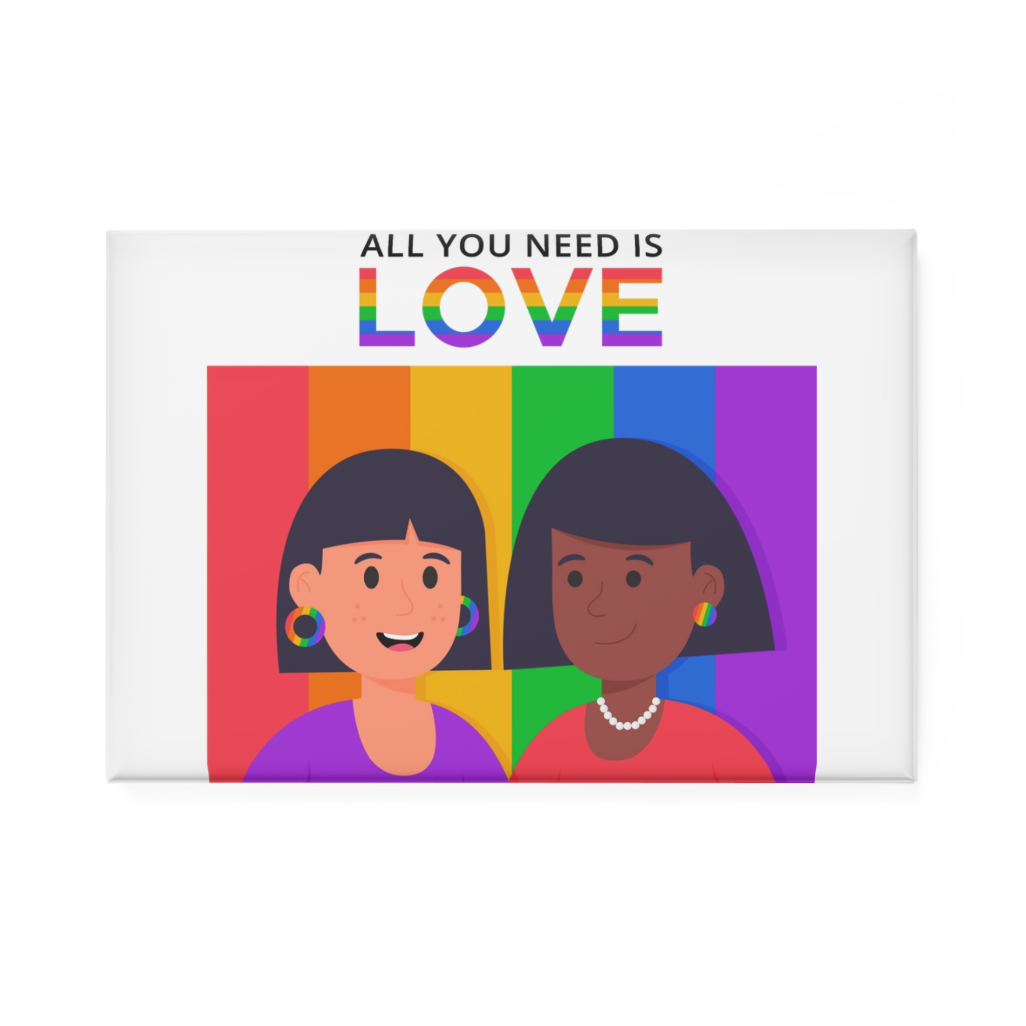 Flat Pride Day Illustration Button Magnet Rectangle 1 And 10 Pcs