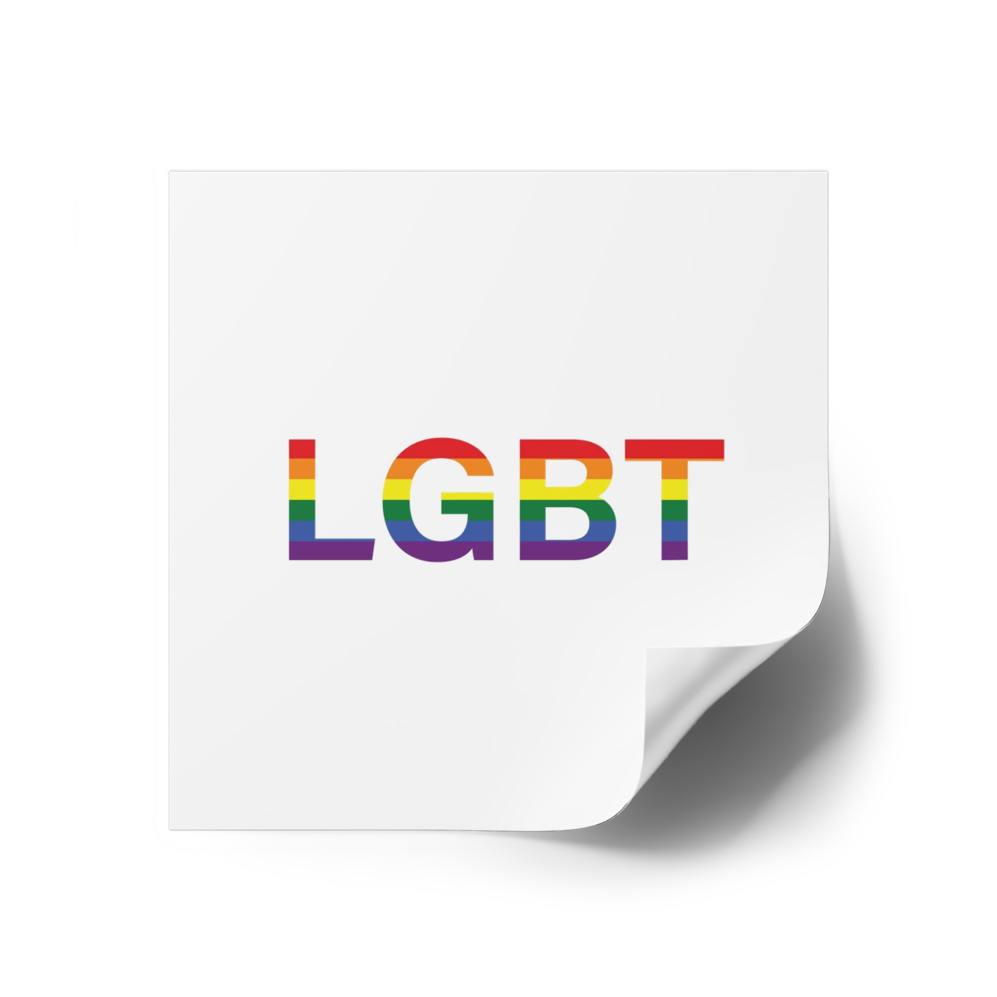 Lgbt Word Text Letter Rainbow Color Flag Isolated White Background Vector Illustration(1) Laminate Stickers Square - Image 26