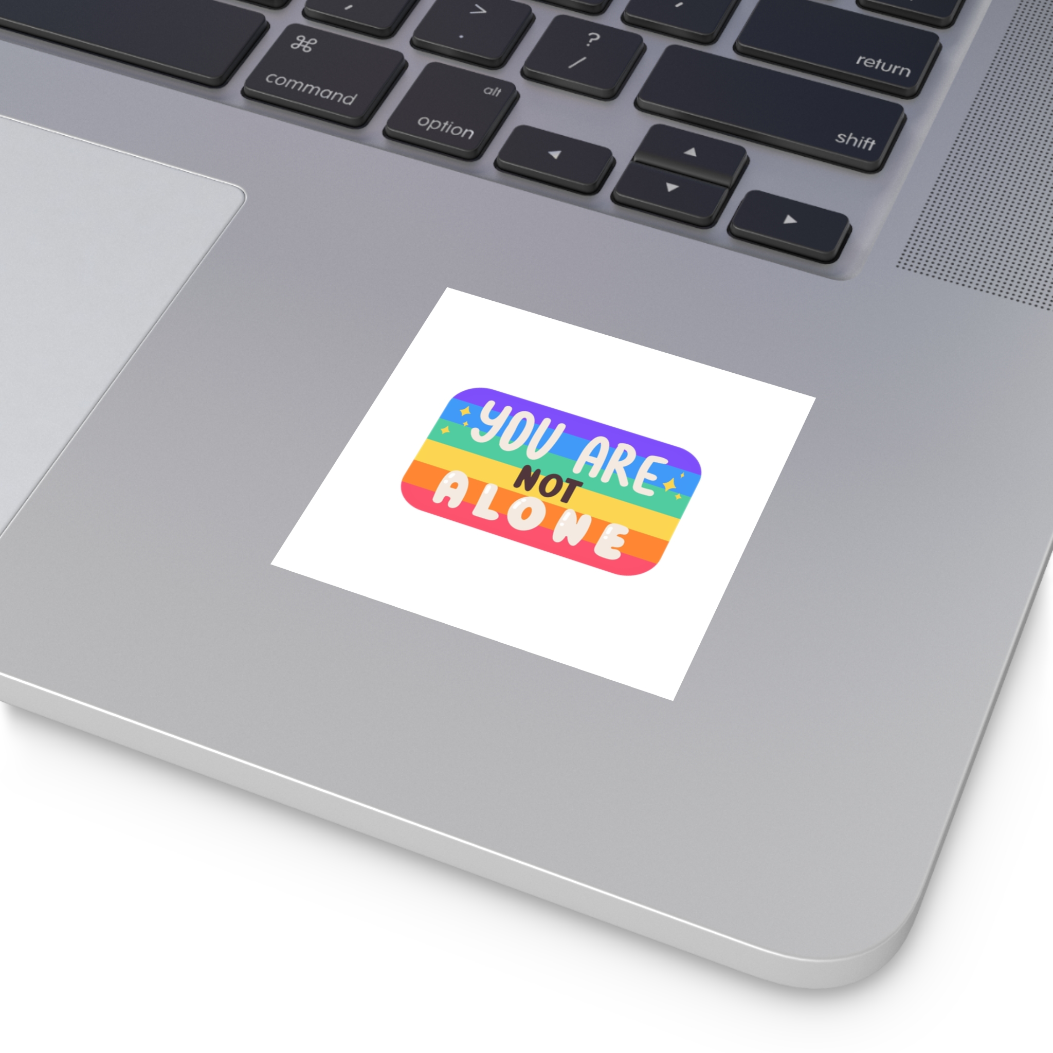 Lgbt Sticker Pack White Background Lgbtq Set Symbol Lgbt Pride Community Rainbow Elements Vector Hand Draw Illustration Hand Drawn Lettering (2) Laminate Stickers Square - Image 7
