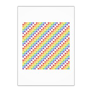 Rainbow Heart Mosaic Seamless Vector Pattern Gift Wrapping Paper Sheets 1pc