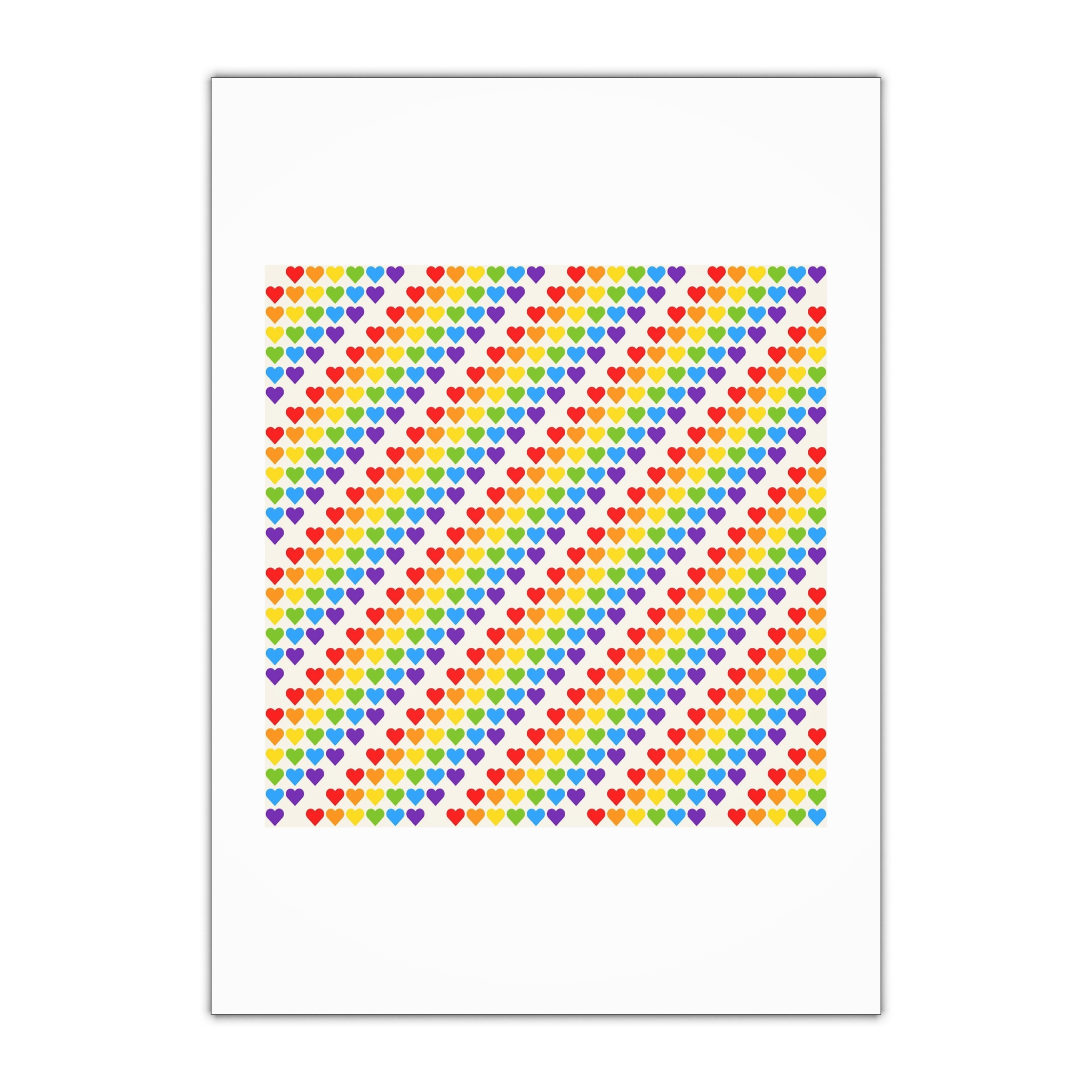 Rainbow Heart Mosaic Seamless Vector Pattern Gift Wrapping Paper Sheets 1pc