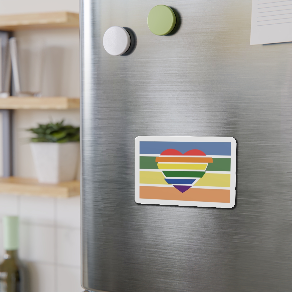 Banner With Rainbow Colors Heart Shape Lgbti Card Pride Flag Vector Illustration Die Cut Magnets - Image 9