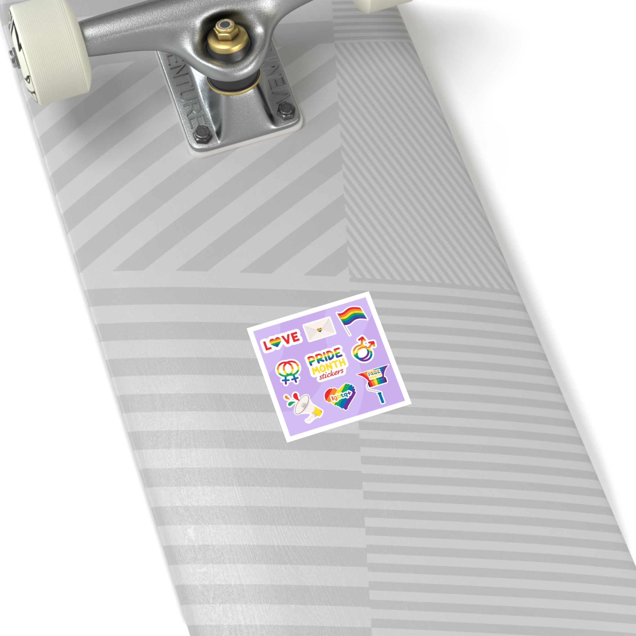Pride Month Stickers Lgbtq Rainbow Flag Cute Flat Illustrations Laminate Stickers Square - Image 4